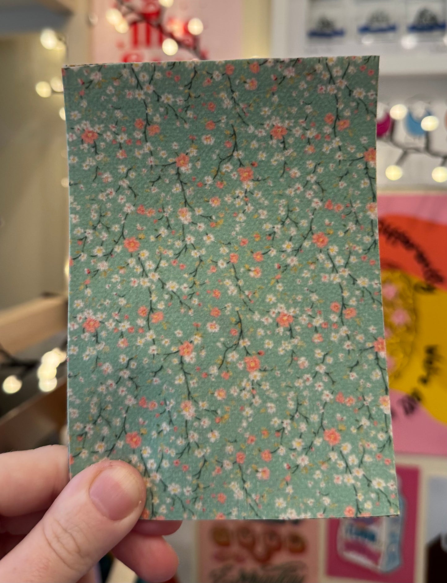 Green & pink classical floral Tubie tape