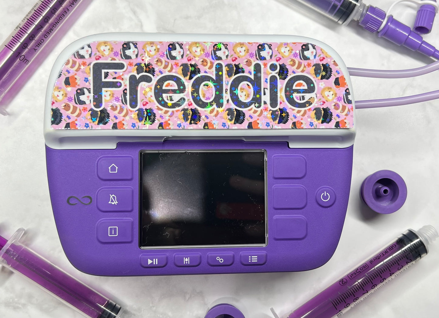 Guinea pig personalised Nutricia infinity and infinity 3 pump sticker