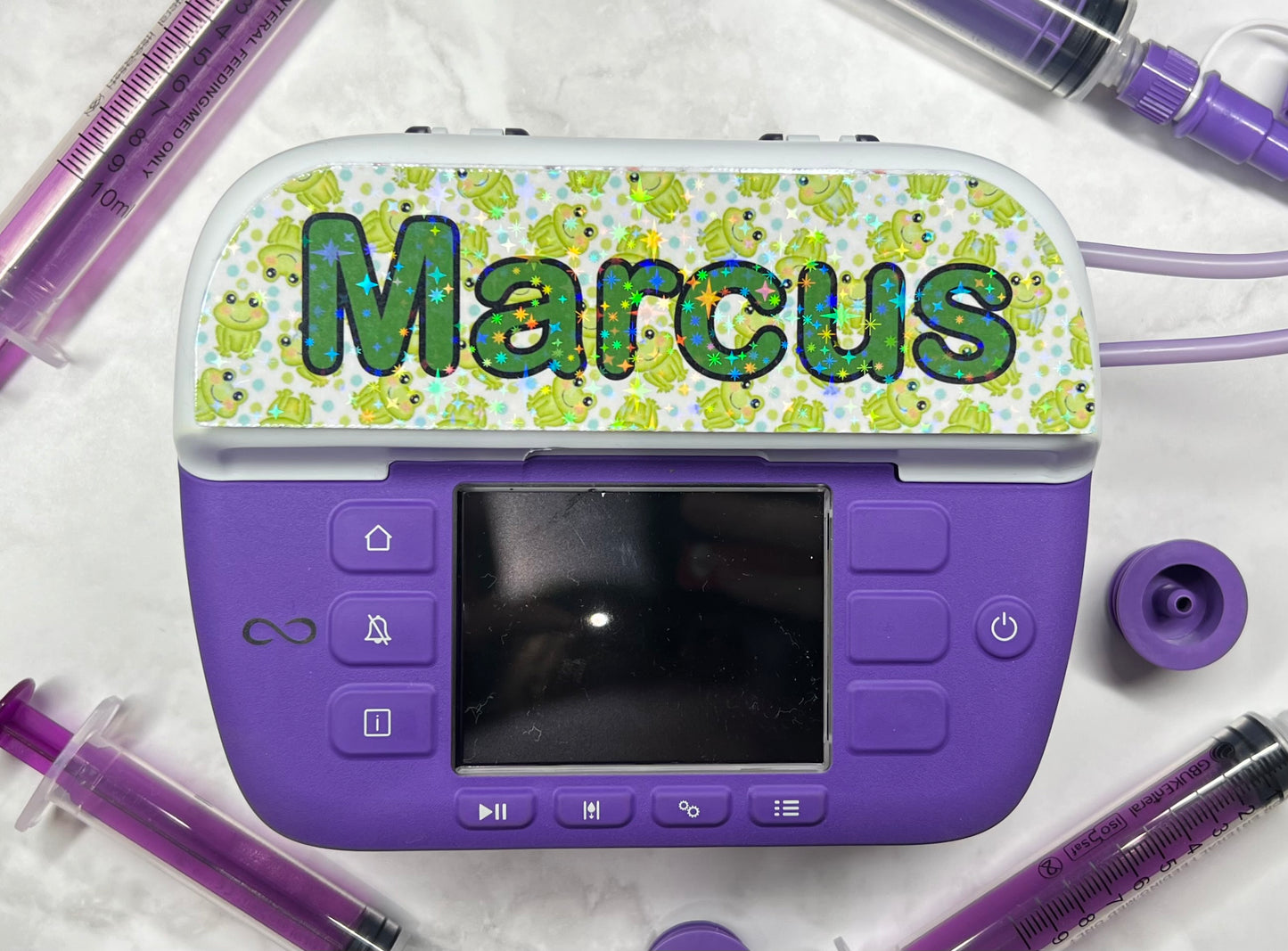 Frog personalised Nutricia infinity and infinity 3 pump sticker