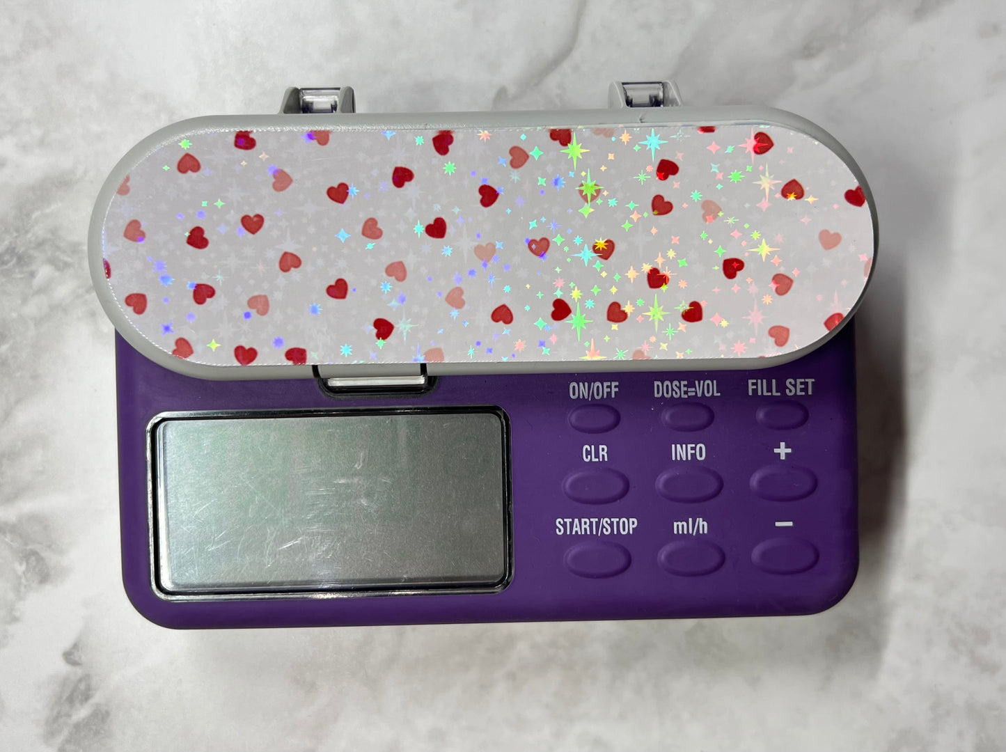 Love hearts Nutricia pump sticker