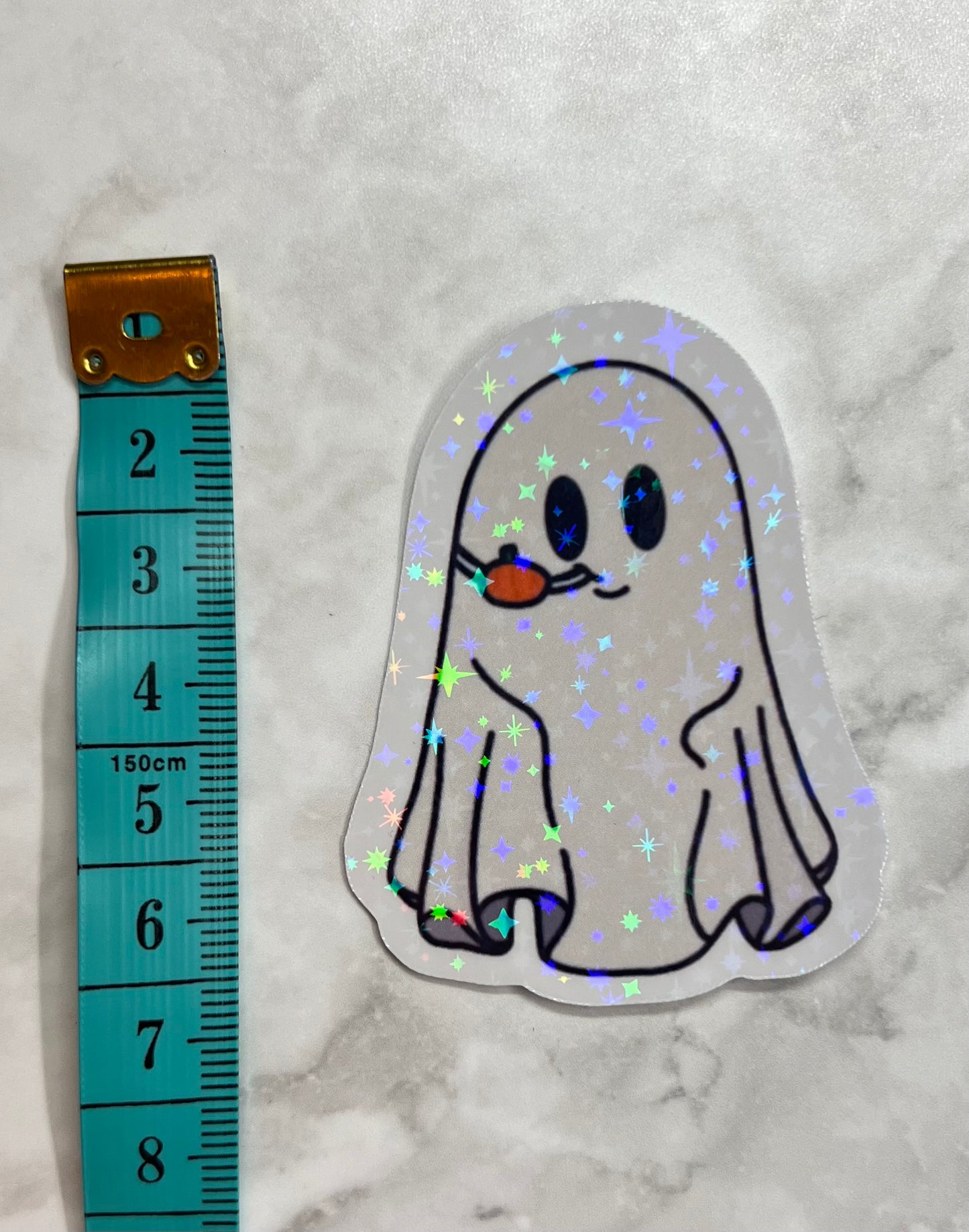 Tubie ghost nasal tube Nj/ng Halloween Holographic Sticker