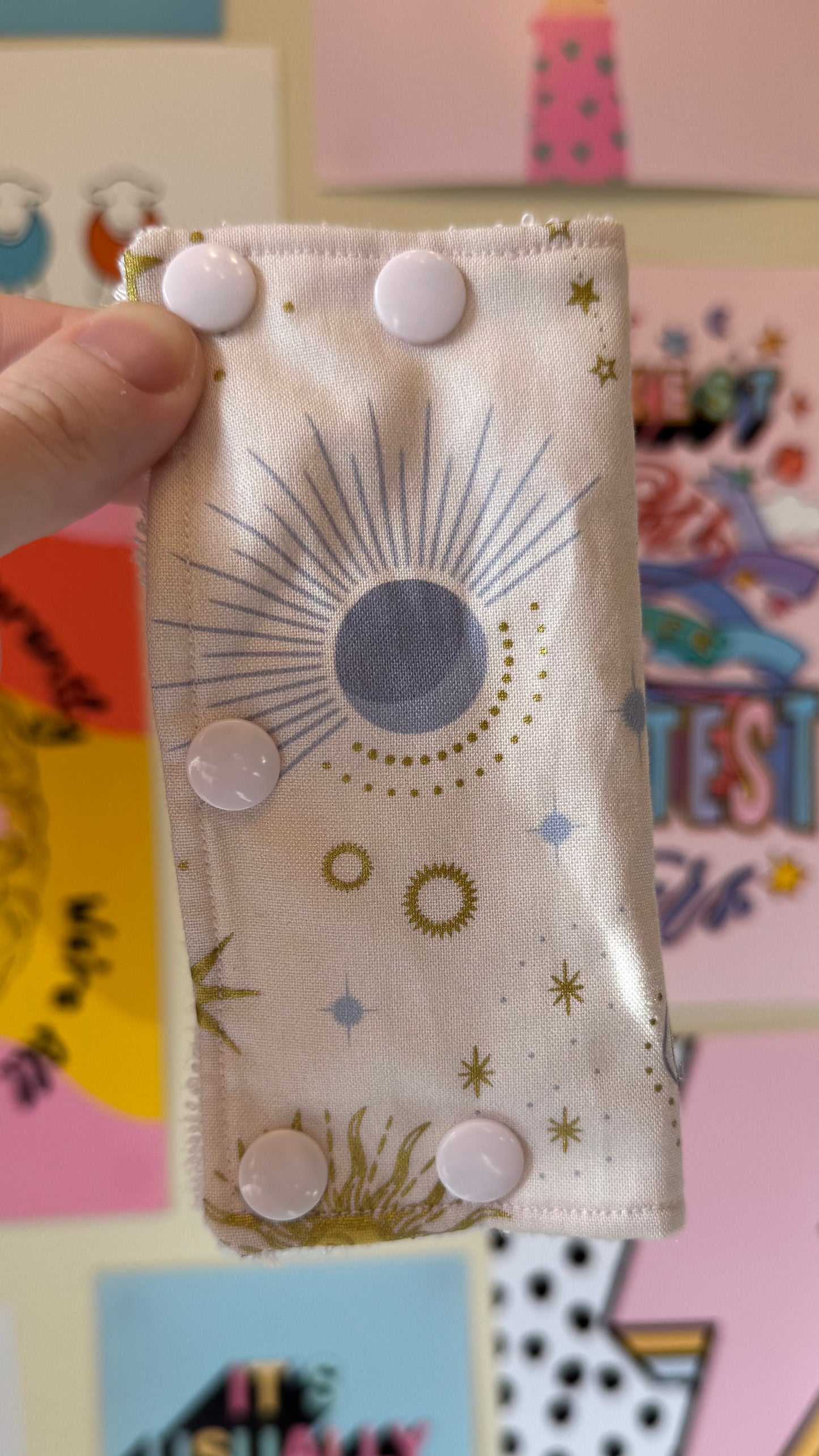 Celestial clouds and starts (white) Large port cover