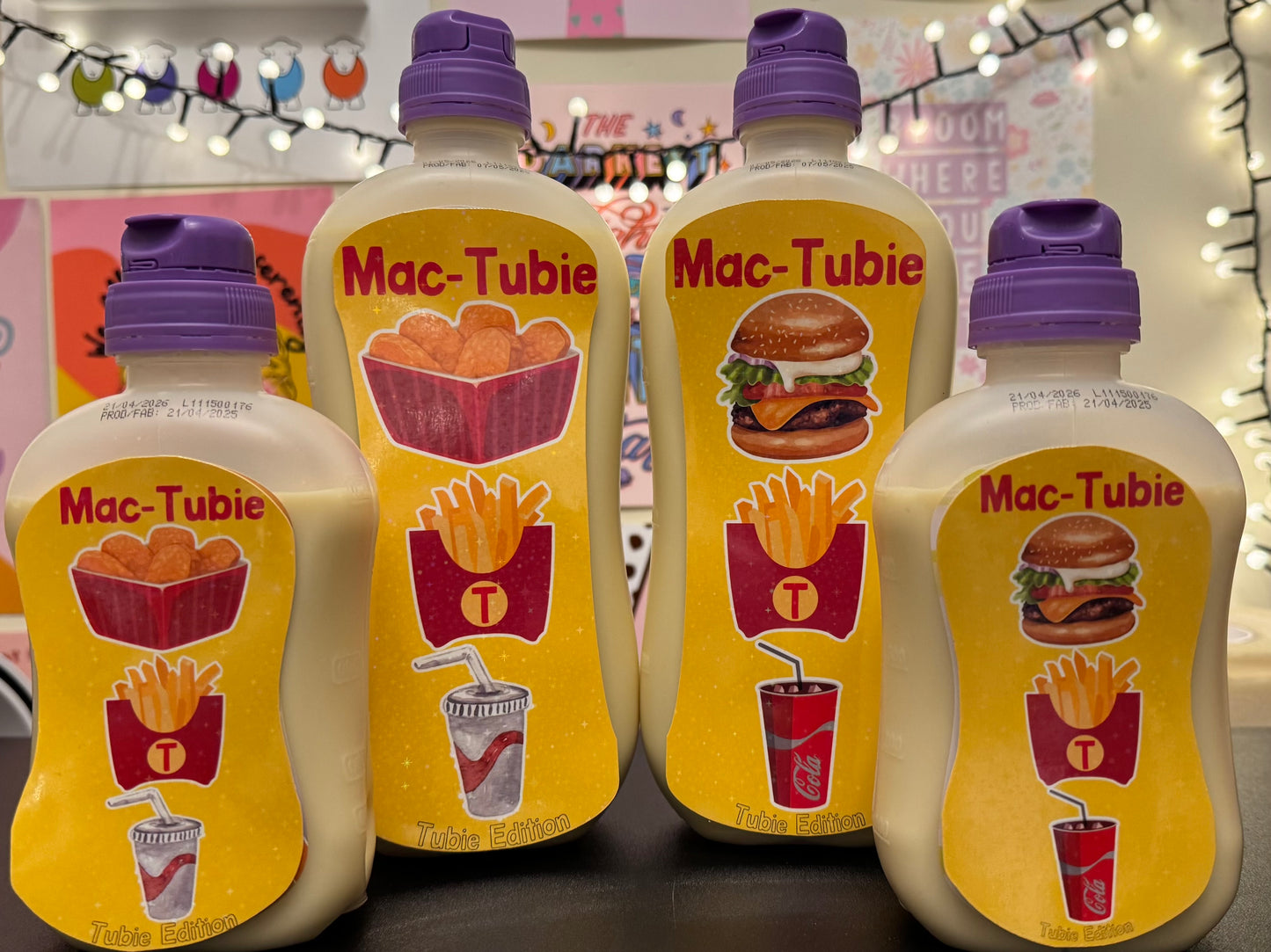 Mac-Tubie - “BURGER” tubie edition - Foodie al Tubie feed bottle stickers