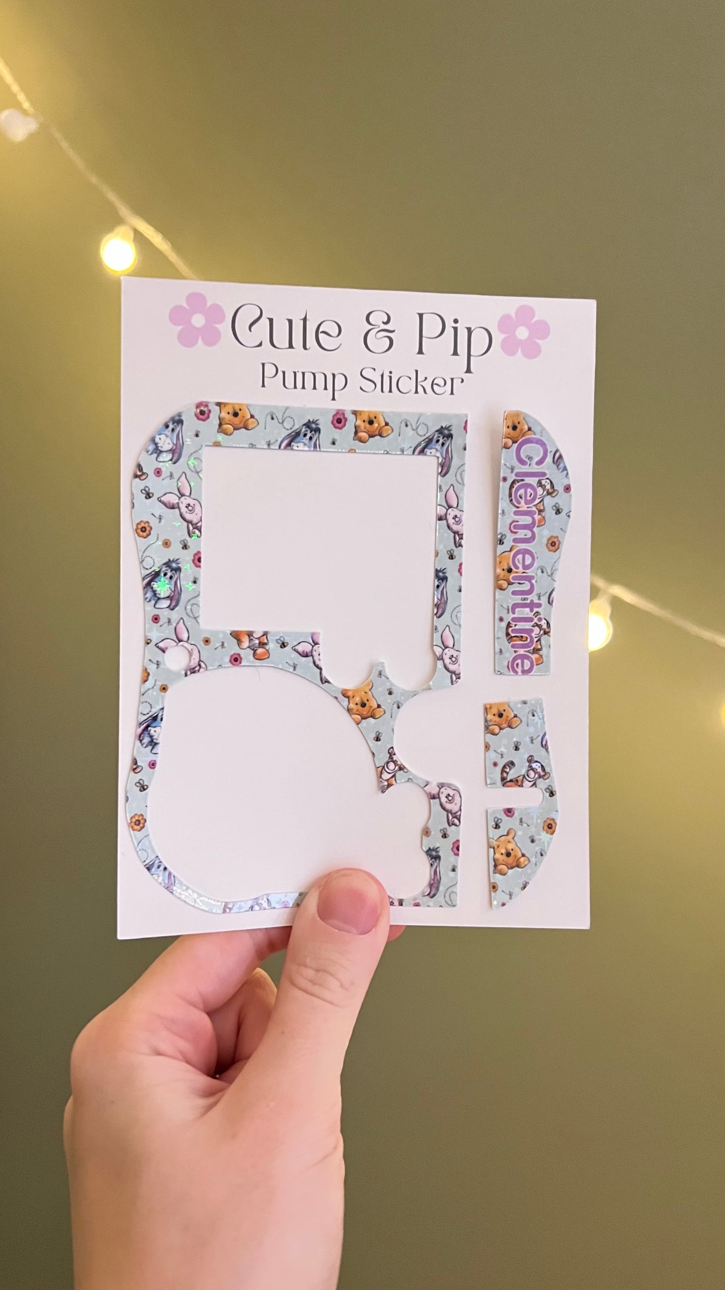 Winnie the Pooh and friends personalised Abbott pump sticker