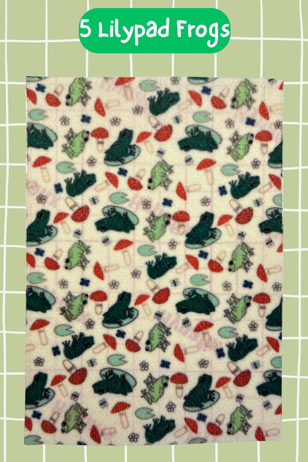 Frogs on Lilly pads and mushrooms Tubie tape