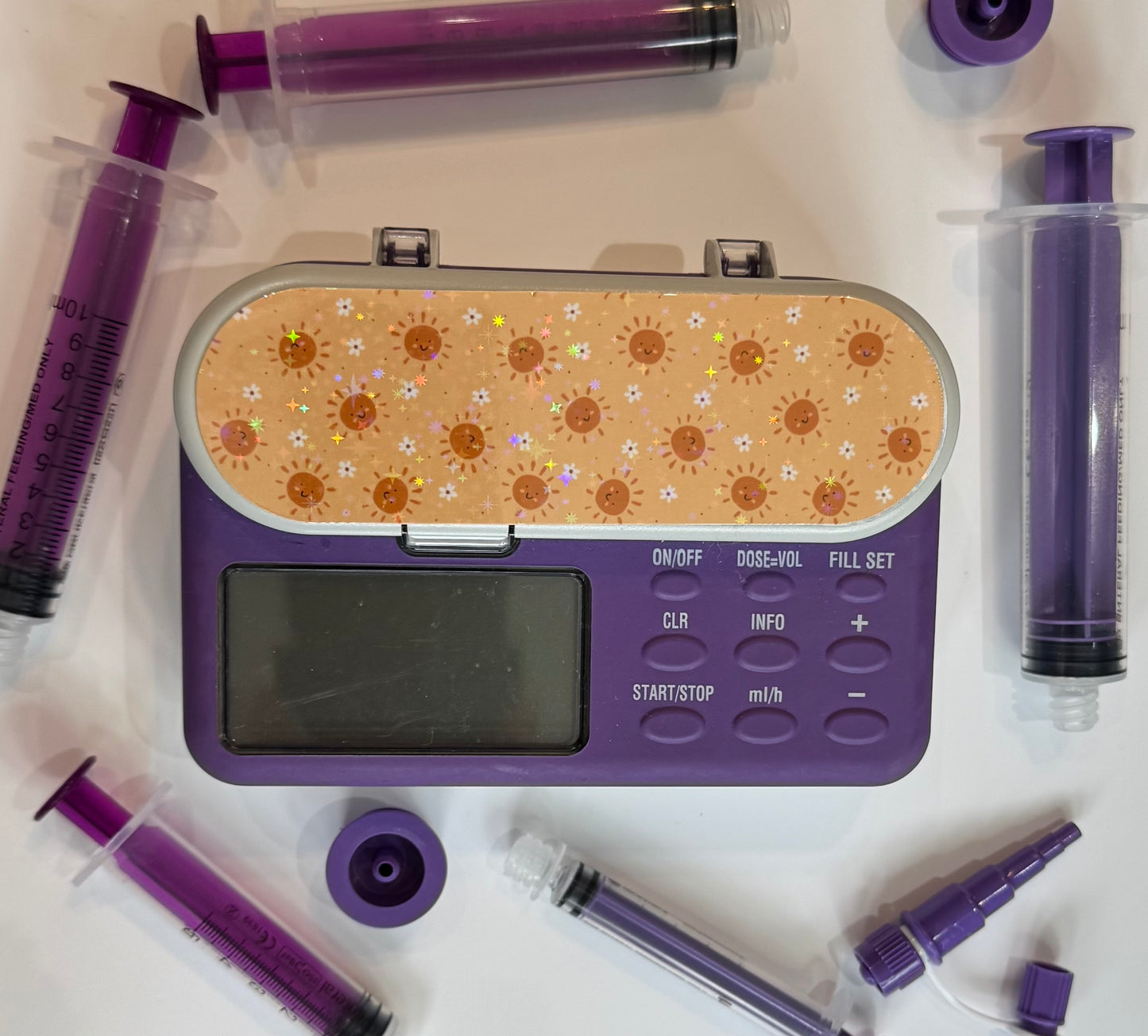 Smiling suns and daisies Nutricia pump sticker