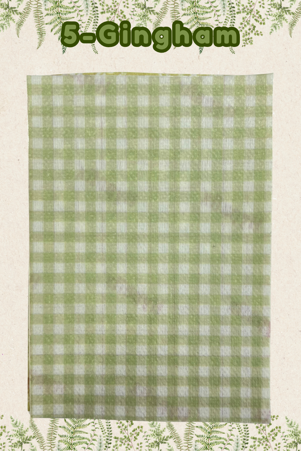 Green checked gingham patterned Tubie tape
