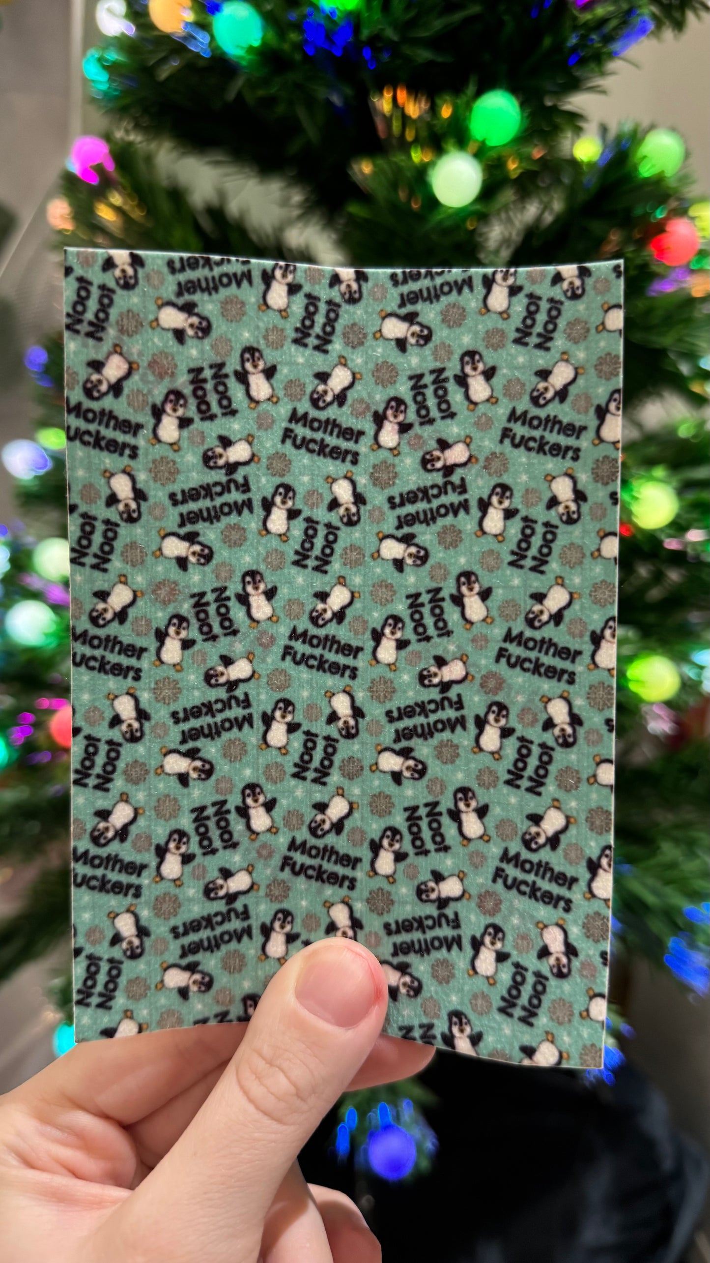 Adult swearing funny penguin “Noot Noot mother F*cker” winter Tubie tape collection