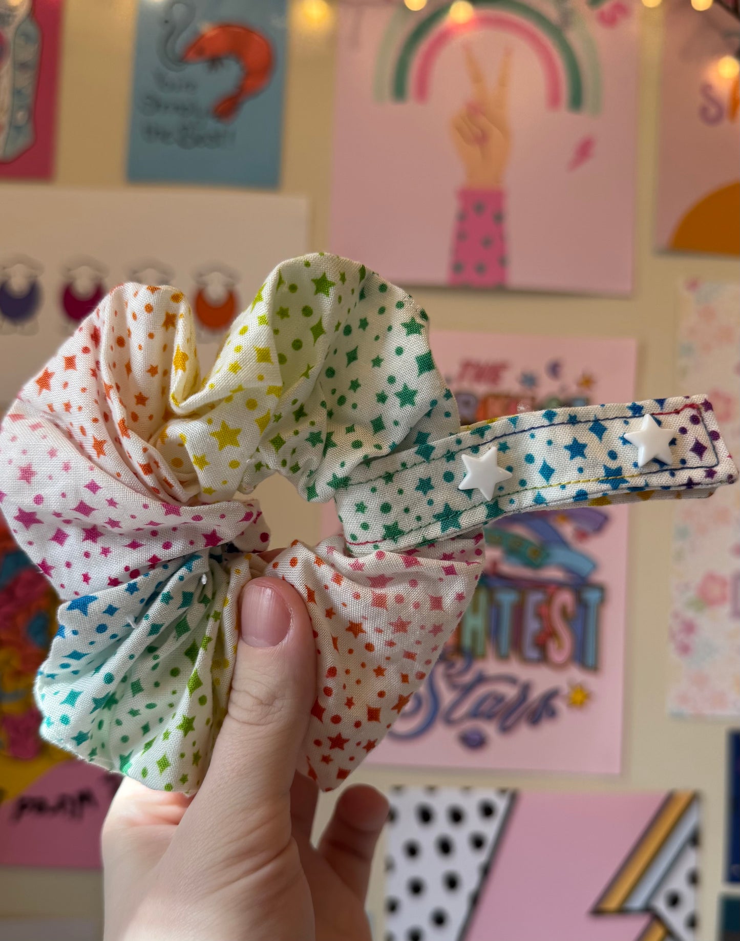 Rainbow stars ombré Tubie scrunchies