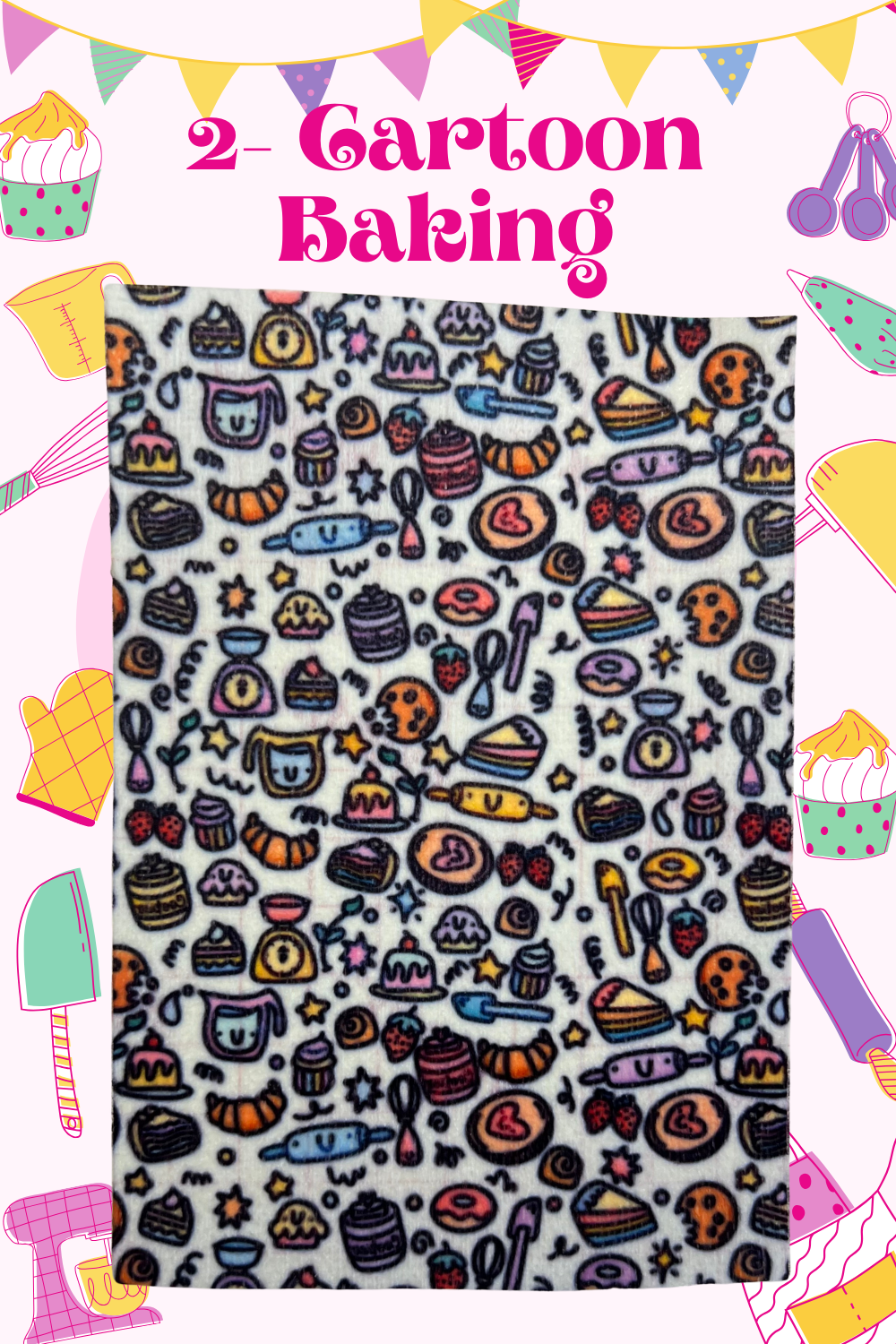 Cartoon cakes and baking