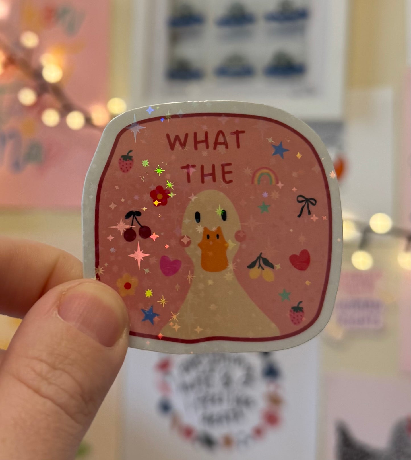 What the duck Holographic Sticker