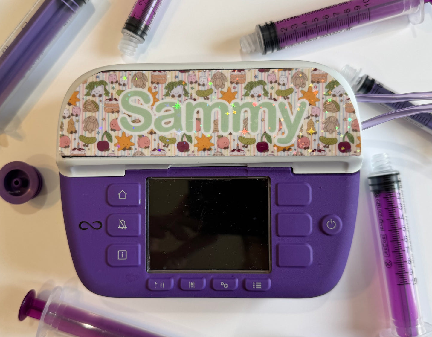 Jelly doodles personalised both Nutricia infinity and infinity 3 pump types available (pump sticker) Jellycat collection