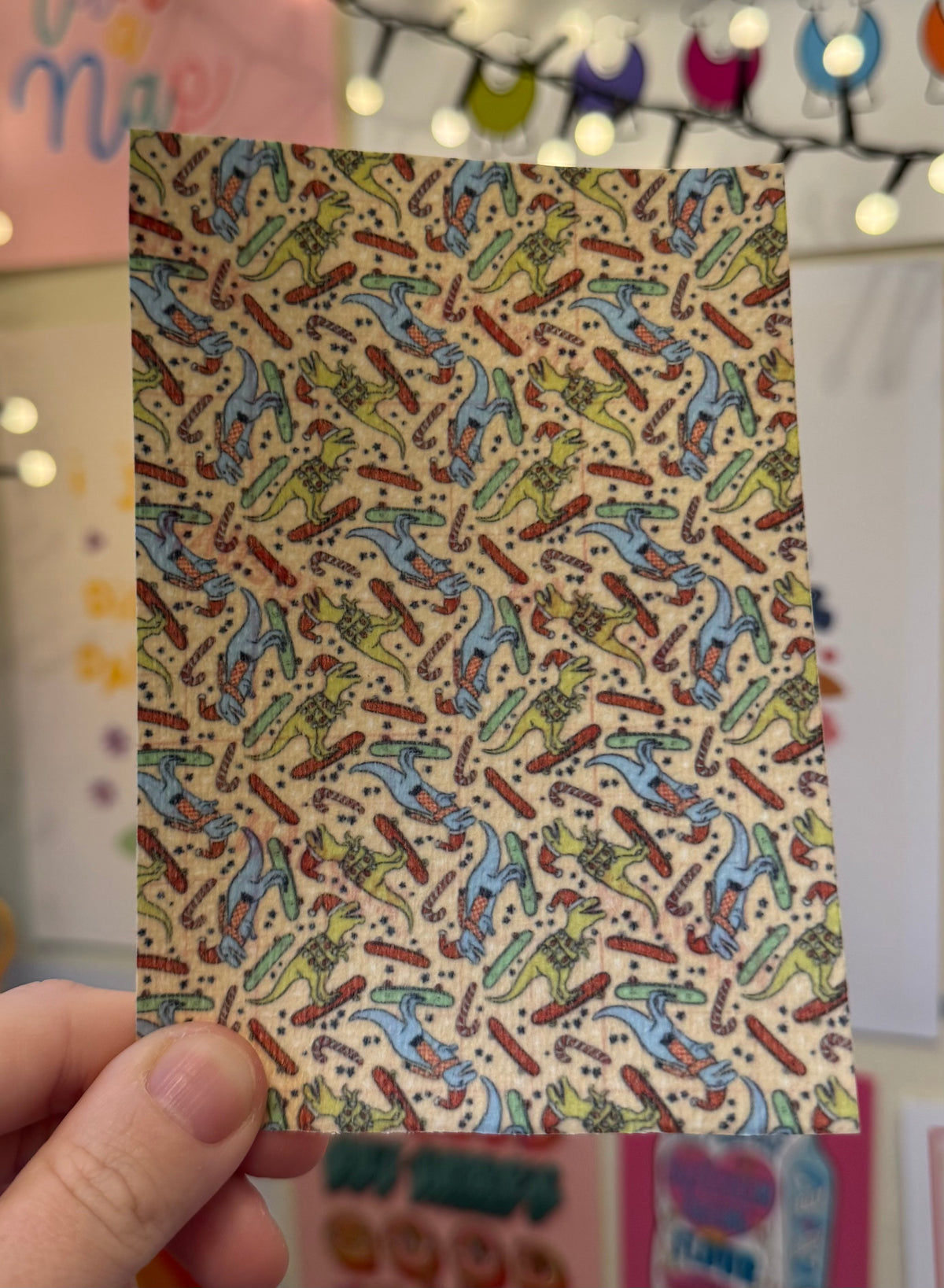 Xmas snowboarding dinos Tubie tape