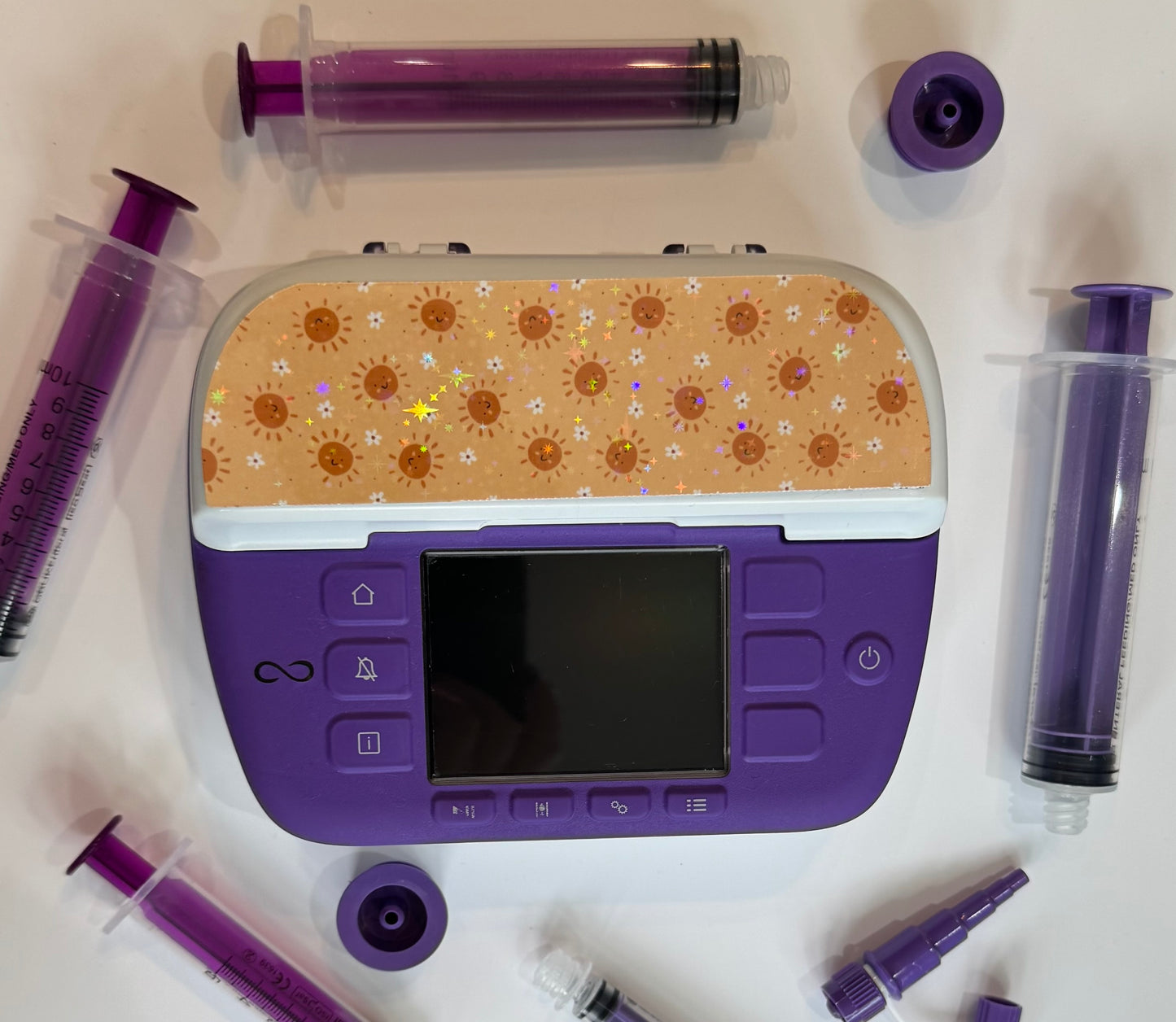 Smiling suns and daisies Nutricia pump sticker