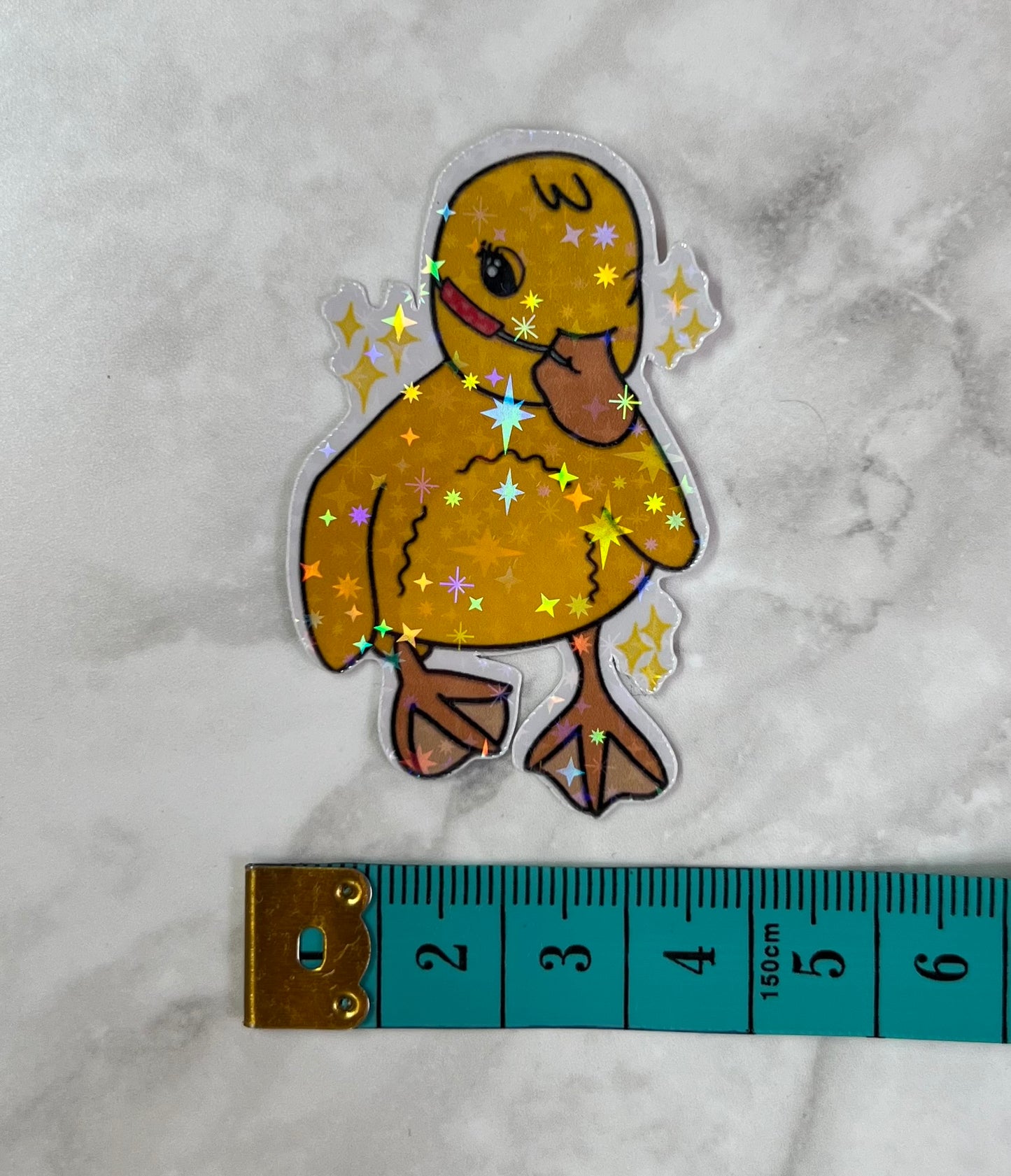 Cute duck/duckling with NG/NJ tubie holographic sticker