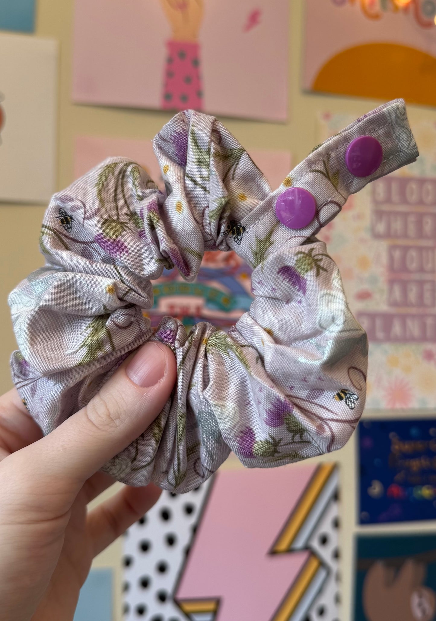 Mystical fairy, bumble bees and thistle Tubie scrunchies
