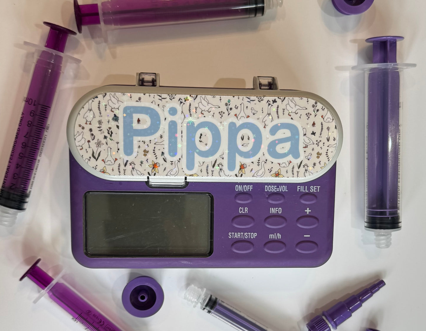 Silly goose personalised Nutricia infinity and infinity 3 pump sticker