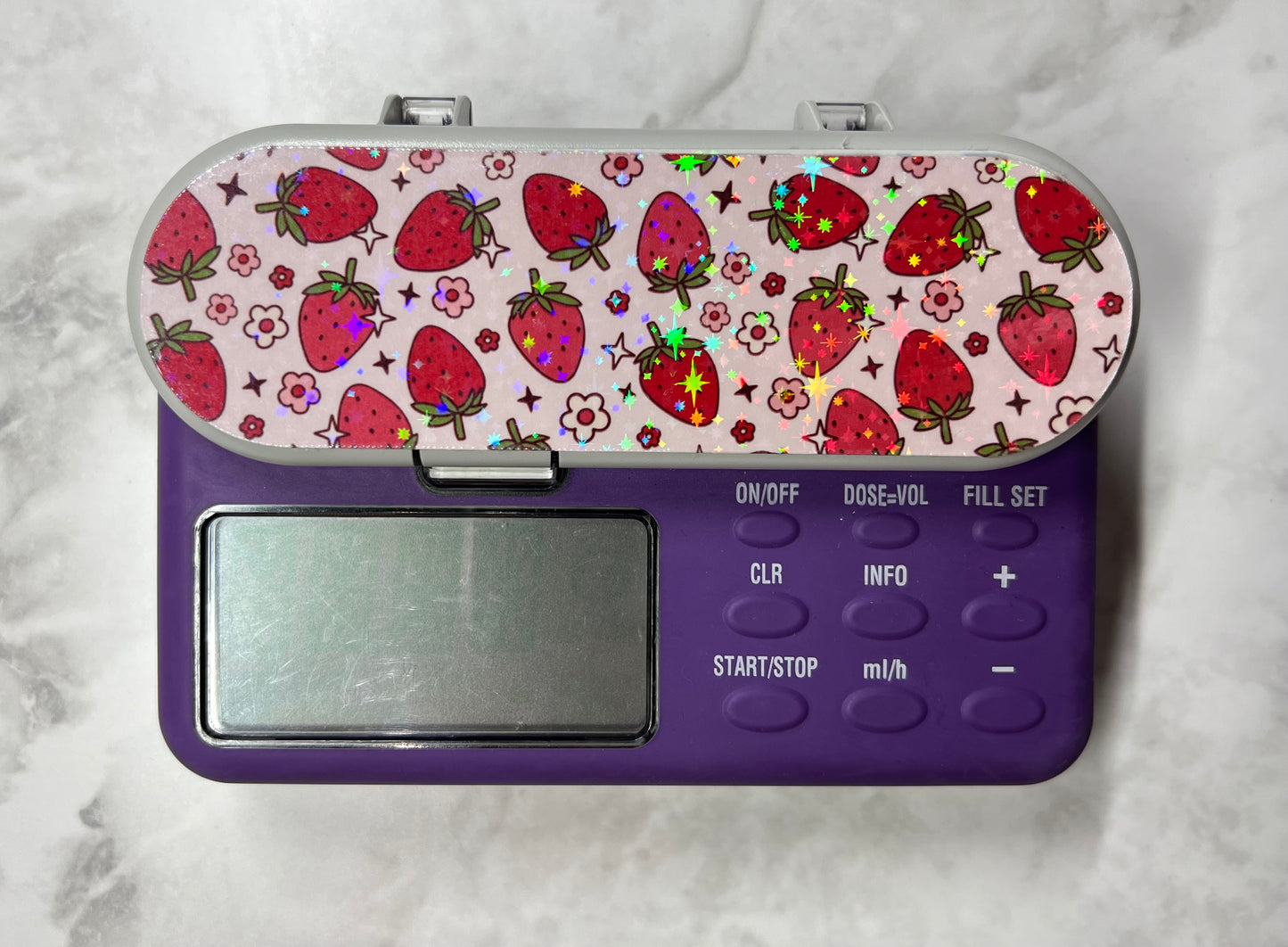 Bright summer strawberrys Nutricia pump sticker