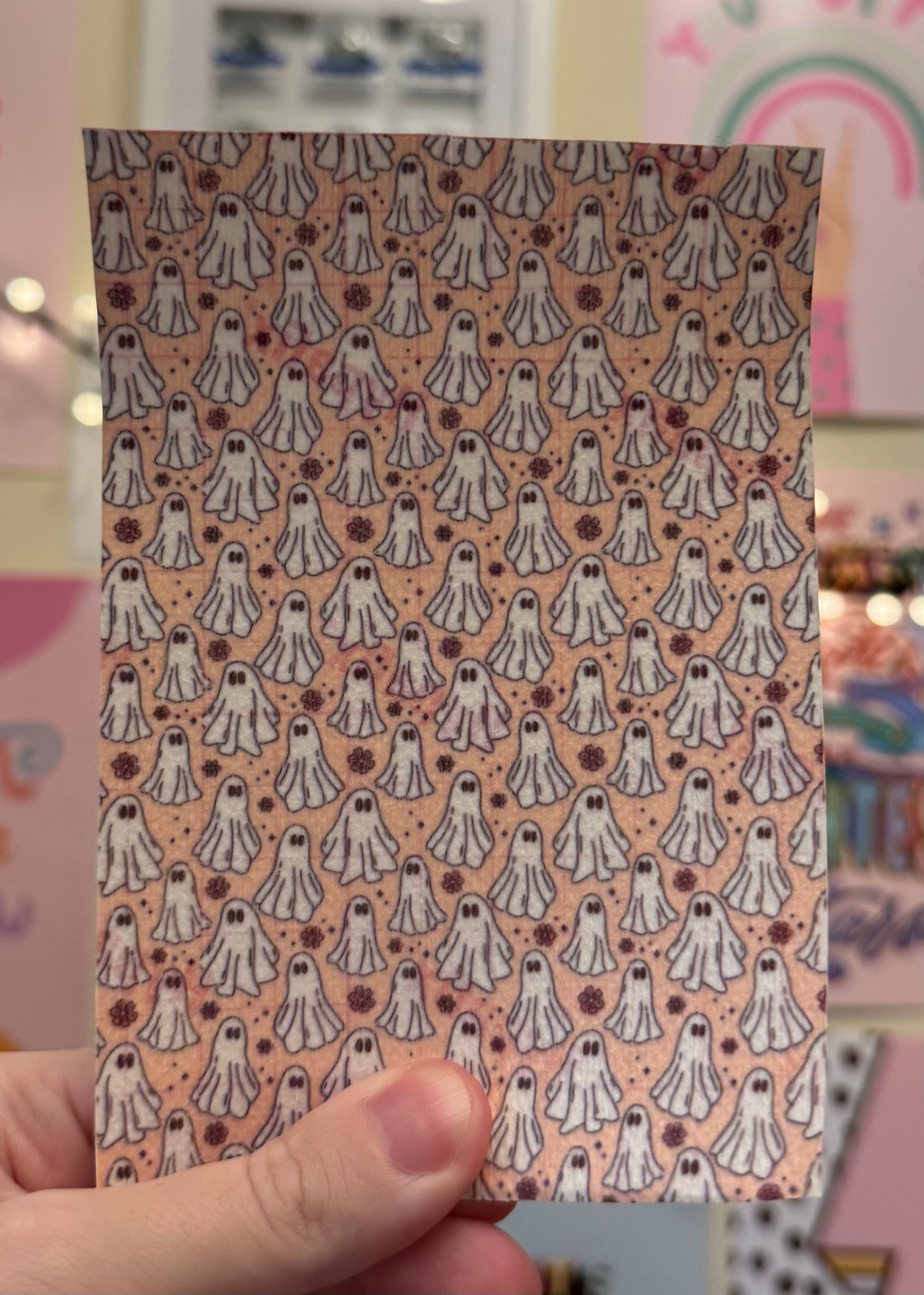 Pink ghosts Halloween tubie tape