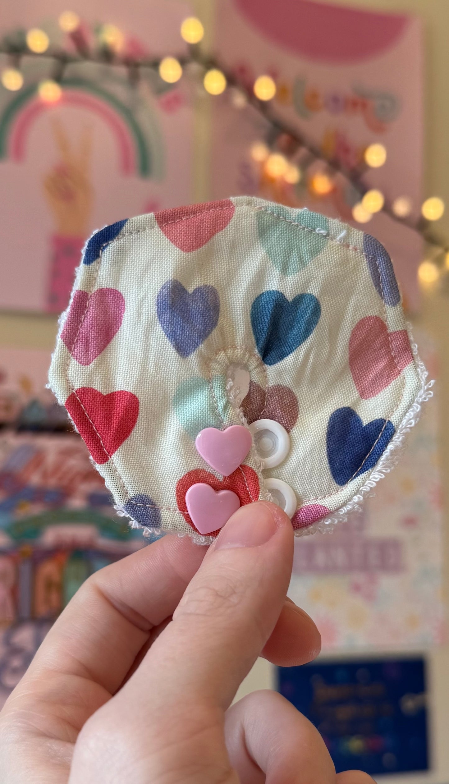 5pc cute rainbows, hearts and pink Tubie pad multipack collection