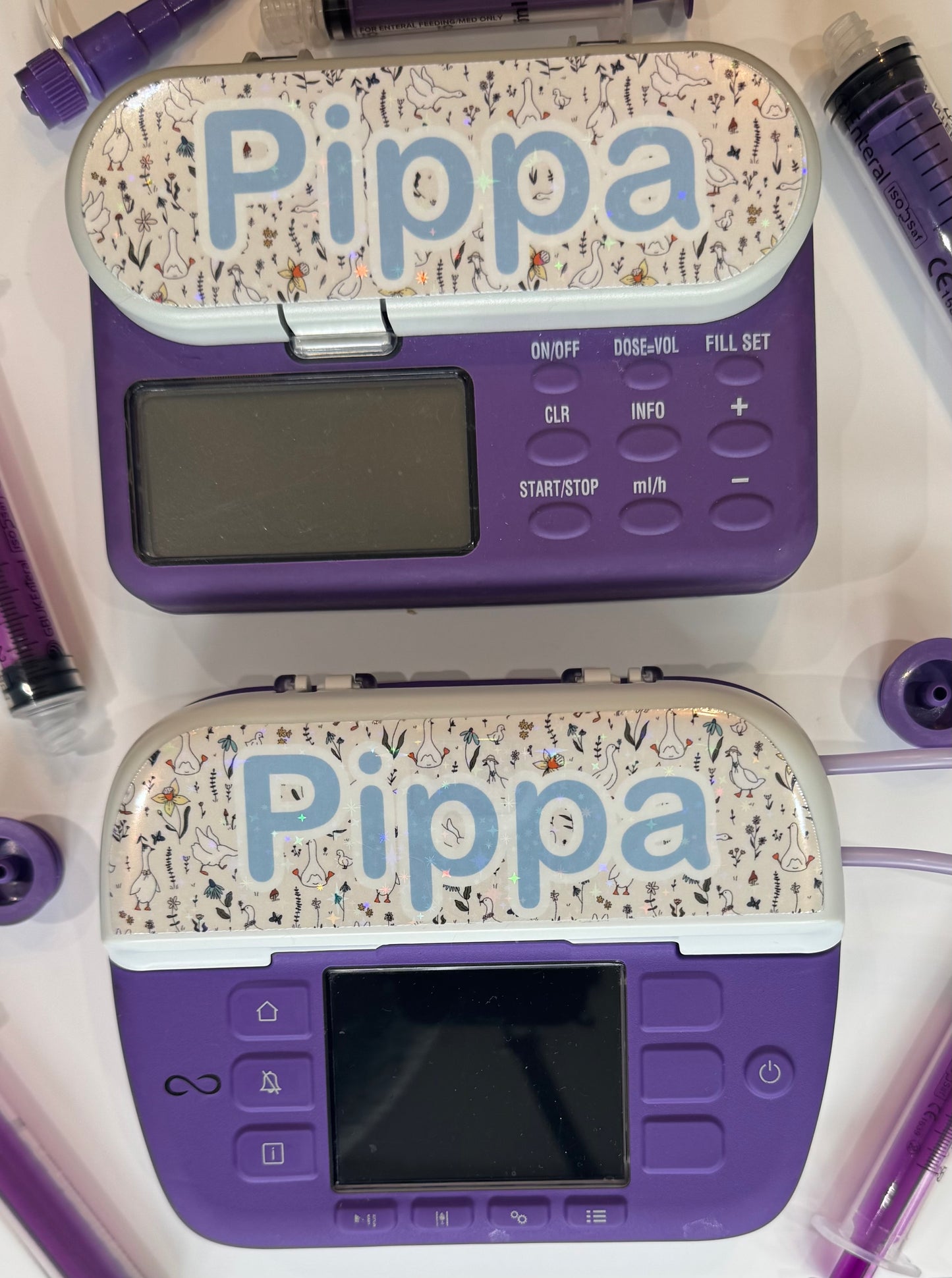 Silly goose personalised Nutricia infinity and infinity 3 pump sticker