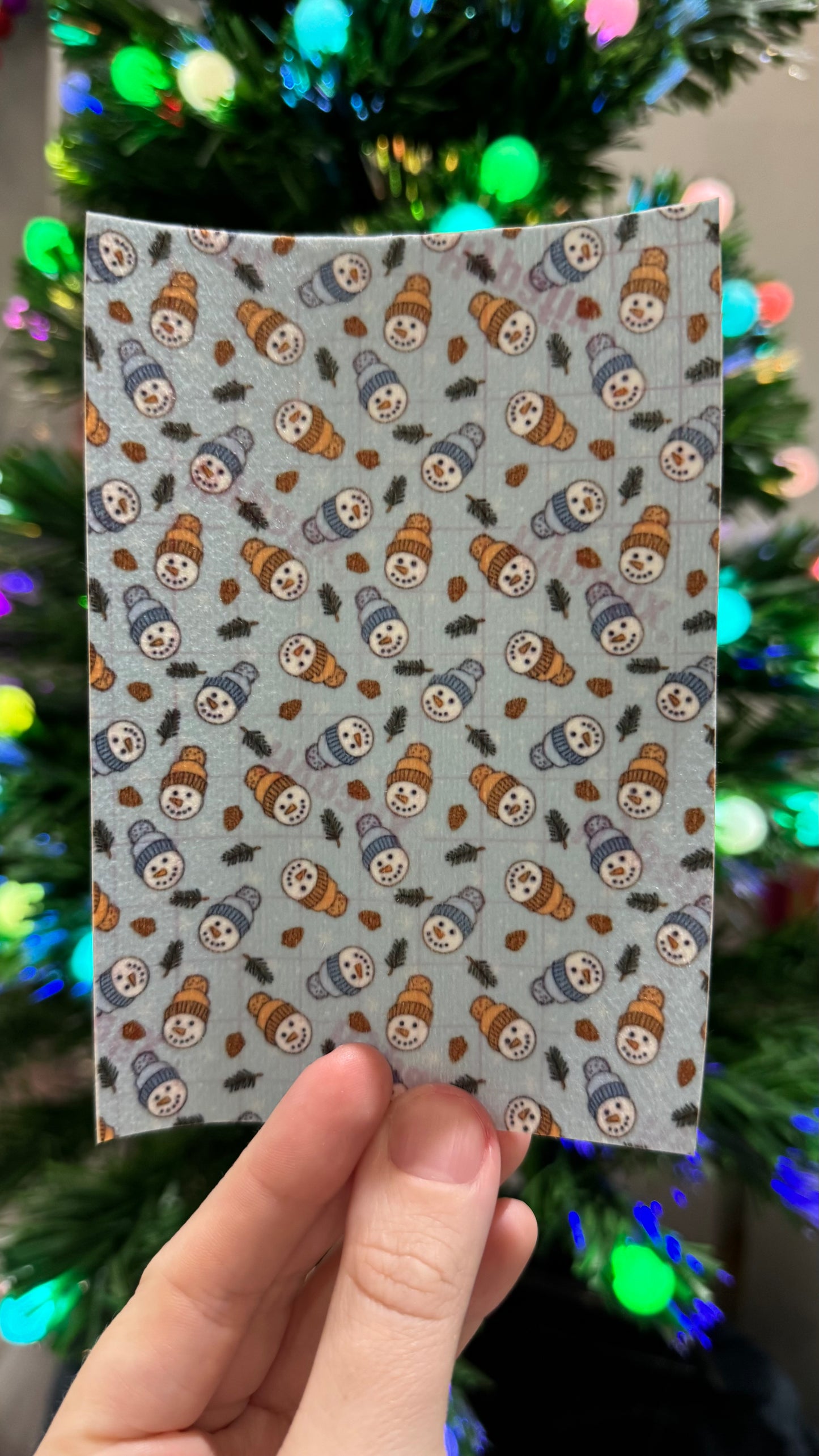 Cool snowmen on blue Winter Tubie tape collection