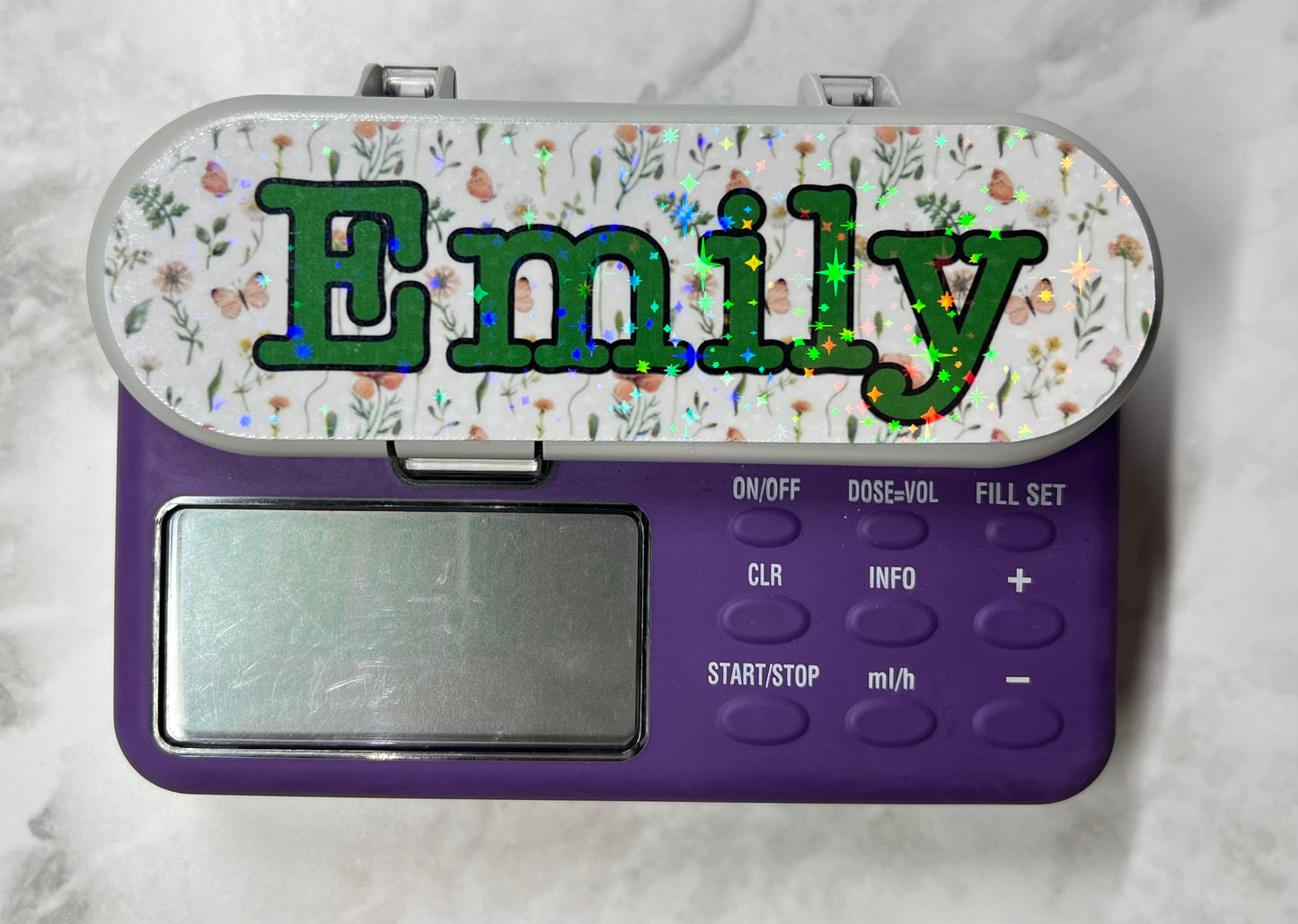 Wildflowers and butterflies personalised Nutricia infinity and infinity 3 pump sticker