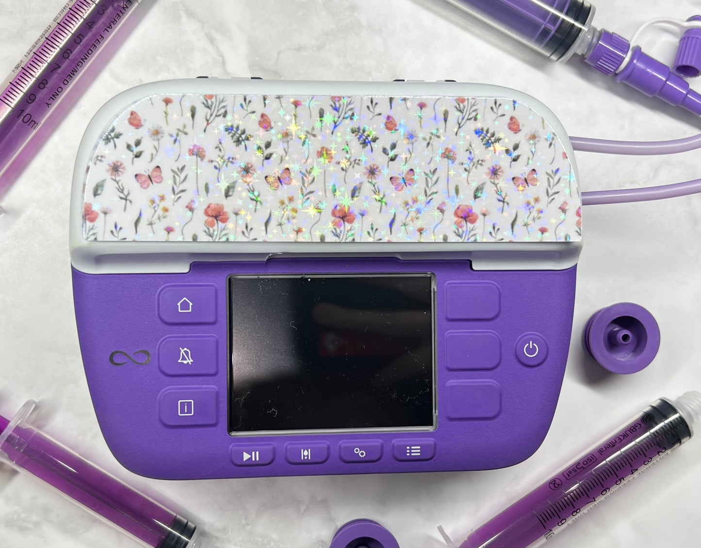 Butterfly’s and wildflowers meadow Nutricia pump sticker