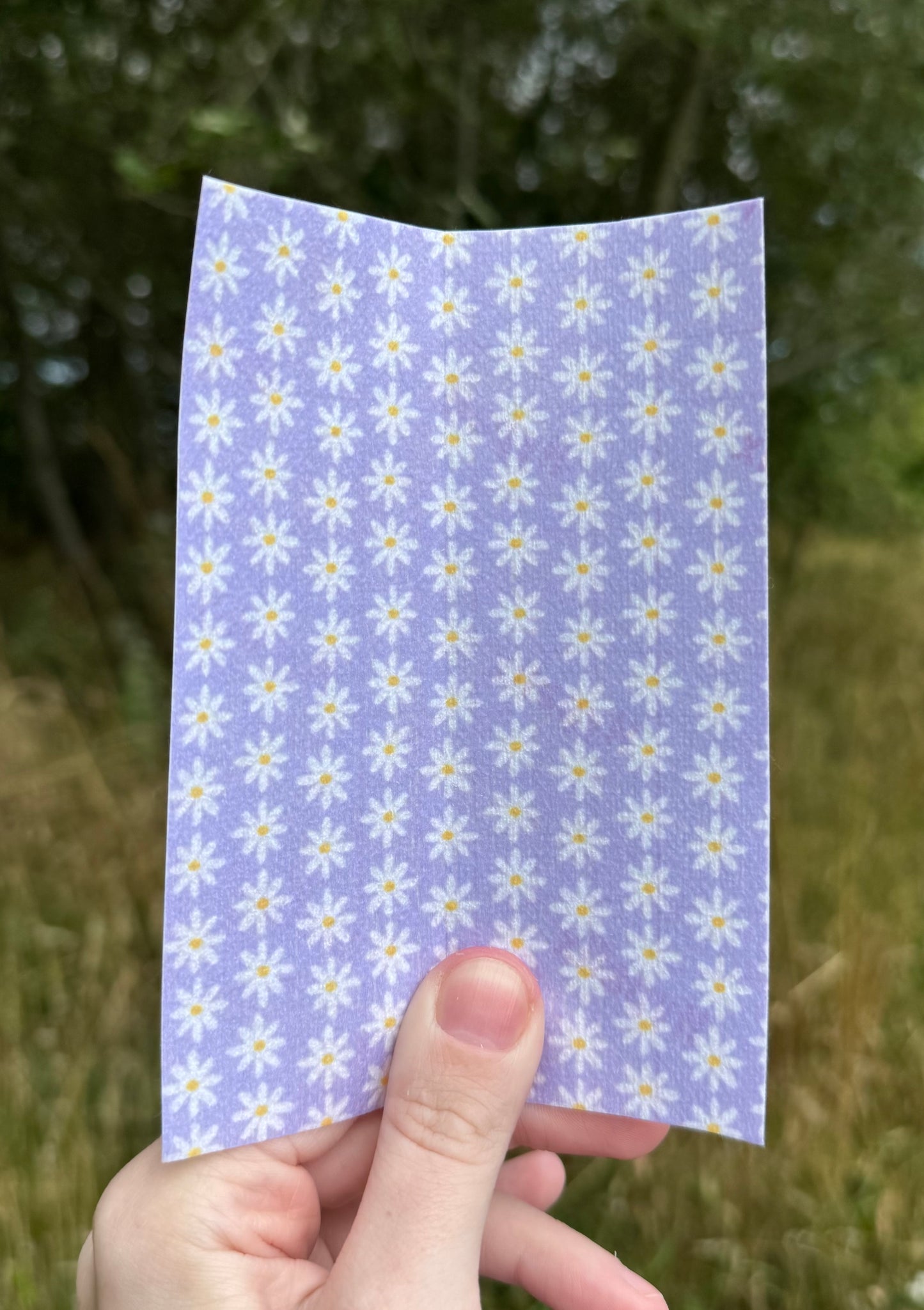Daisy on purple in rows tubie tape