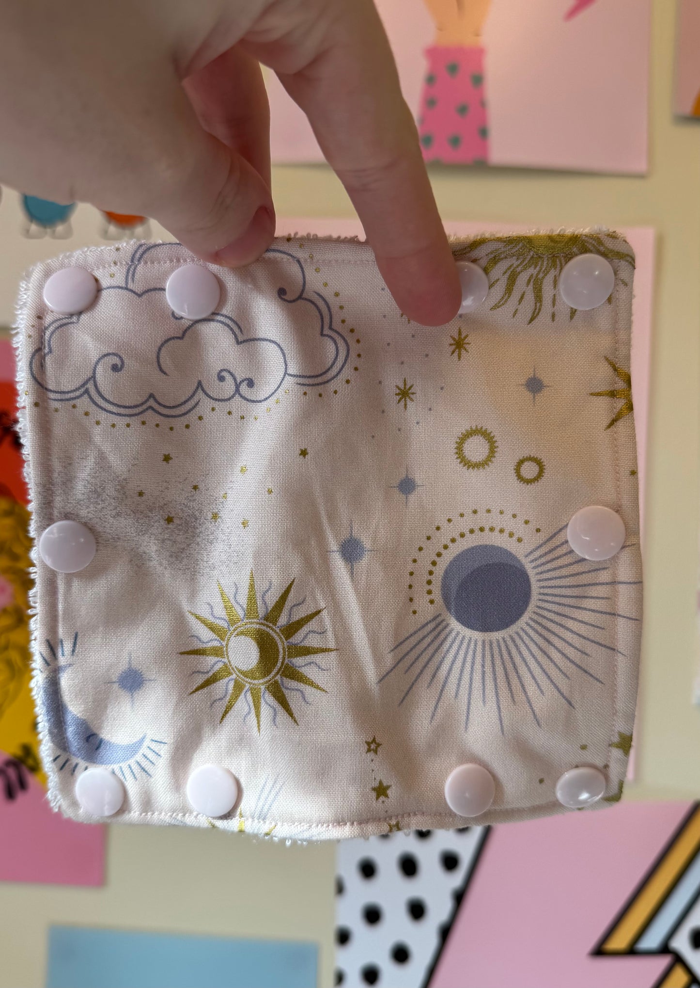 Celestial clouds and starts (white) Large port cover