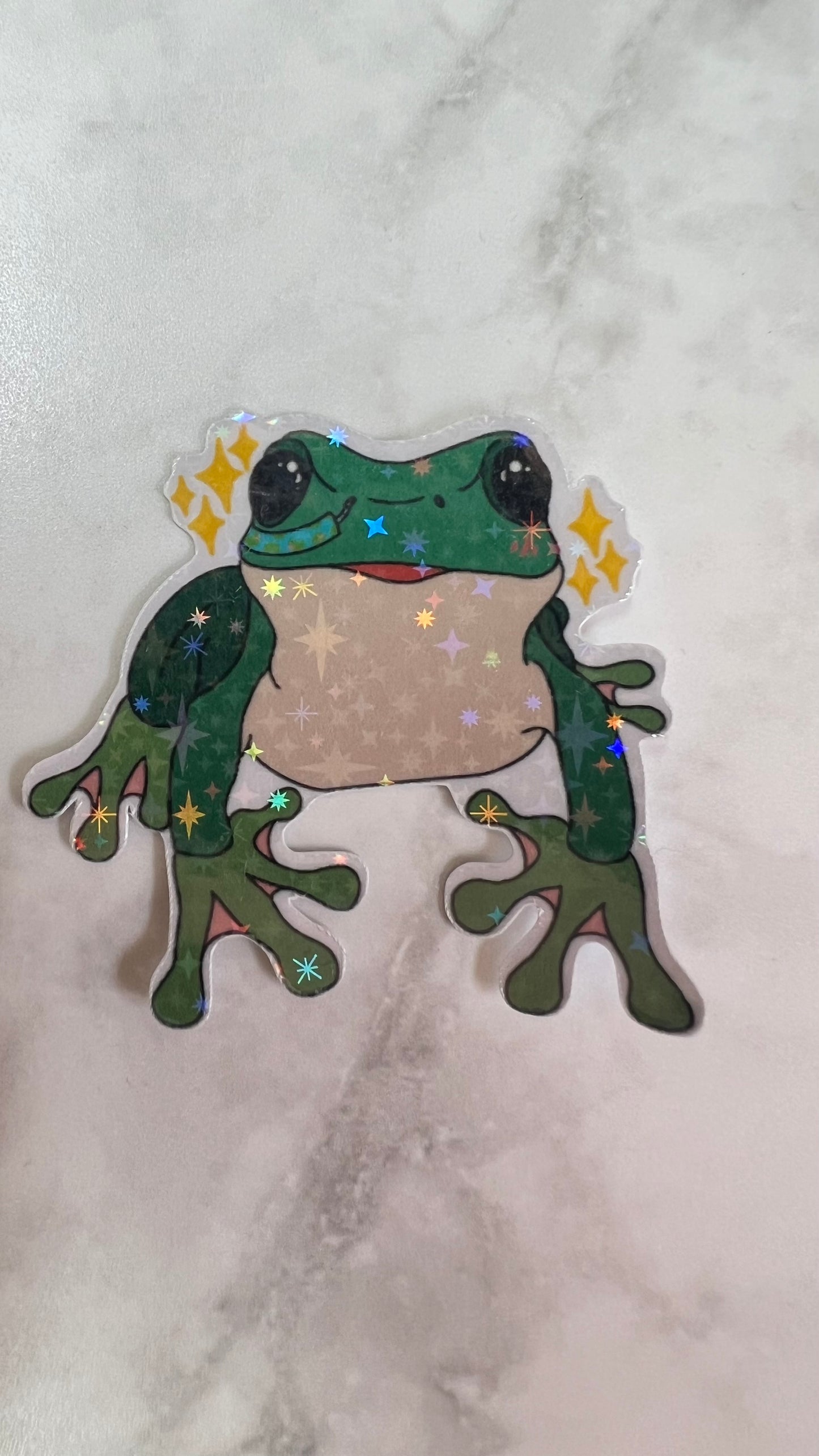 Tubie frog holographic sticker with NG/NJ tube