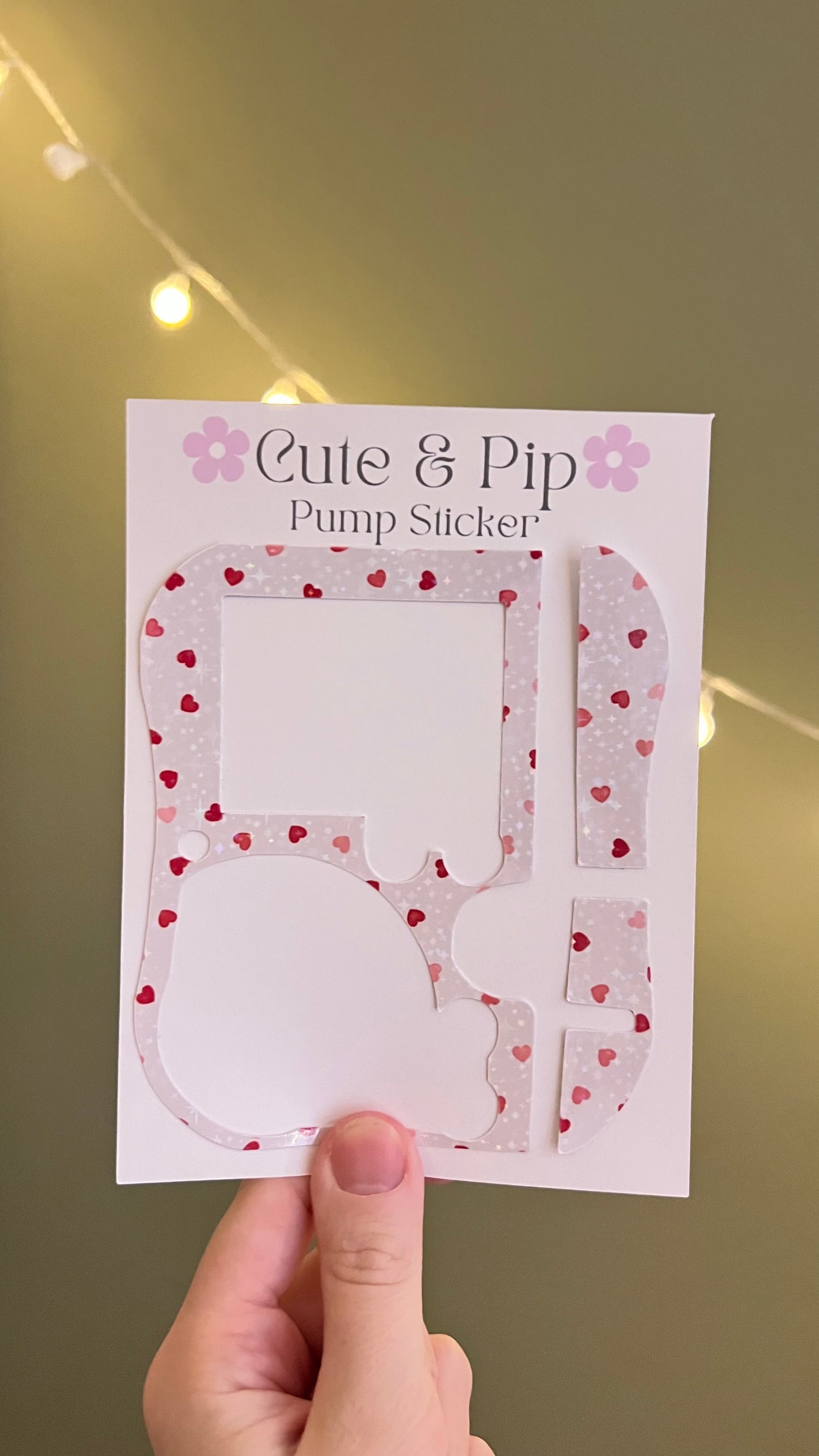 Cute little love hearts pink and red hearts Abbott non-personalised pump sticker