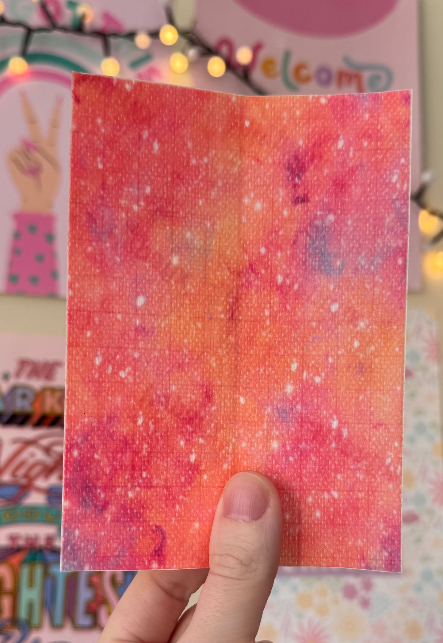 Galaxy pink orange and red tubie tape
