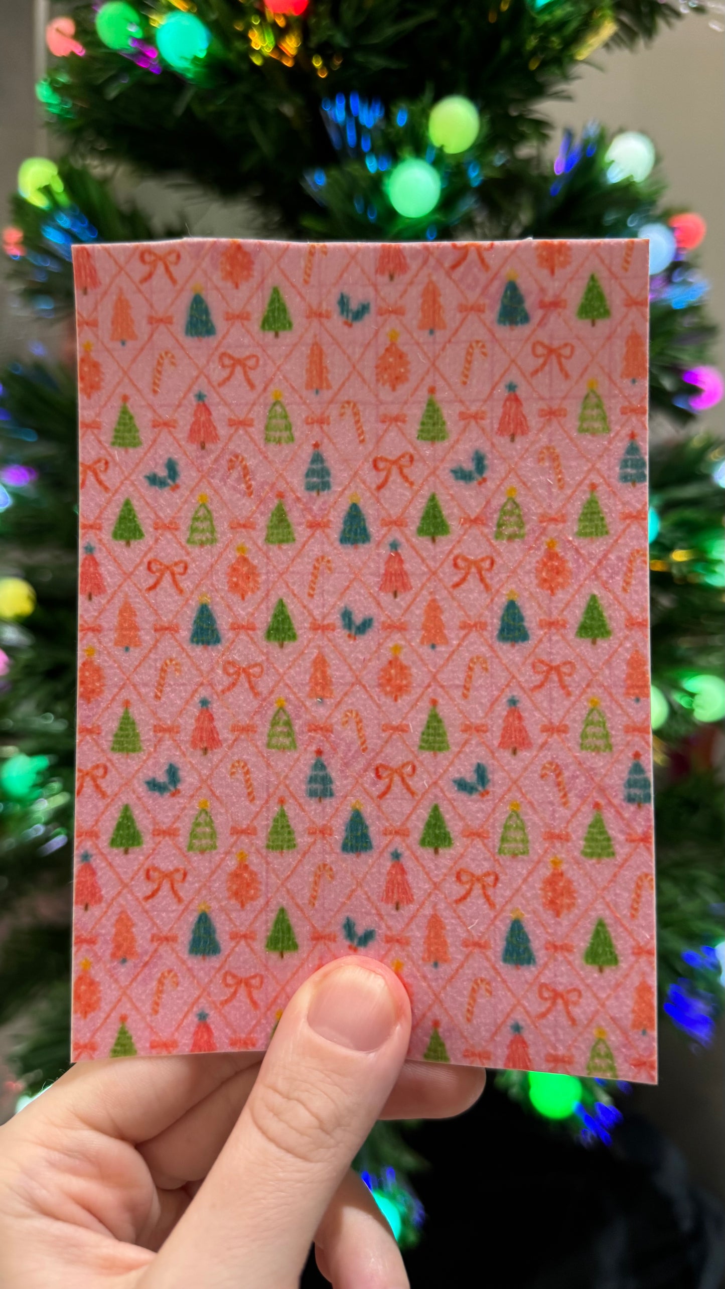 Pretty pink bows & Christmas trees Winter Tubie tape collection