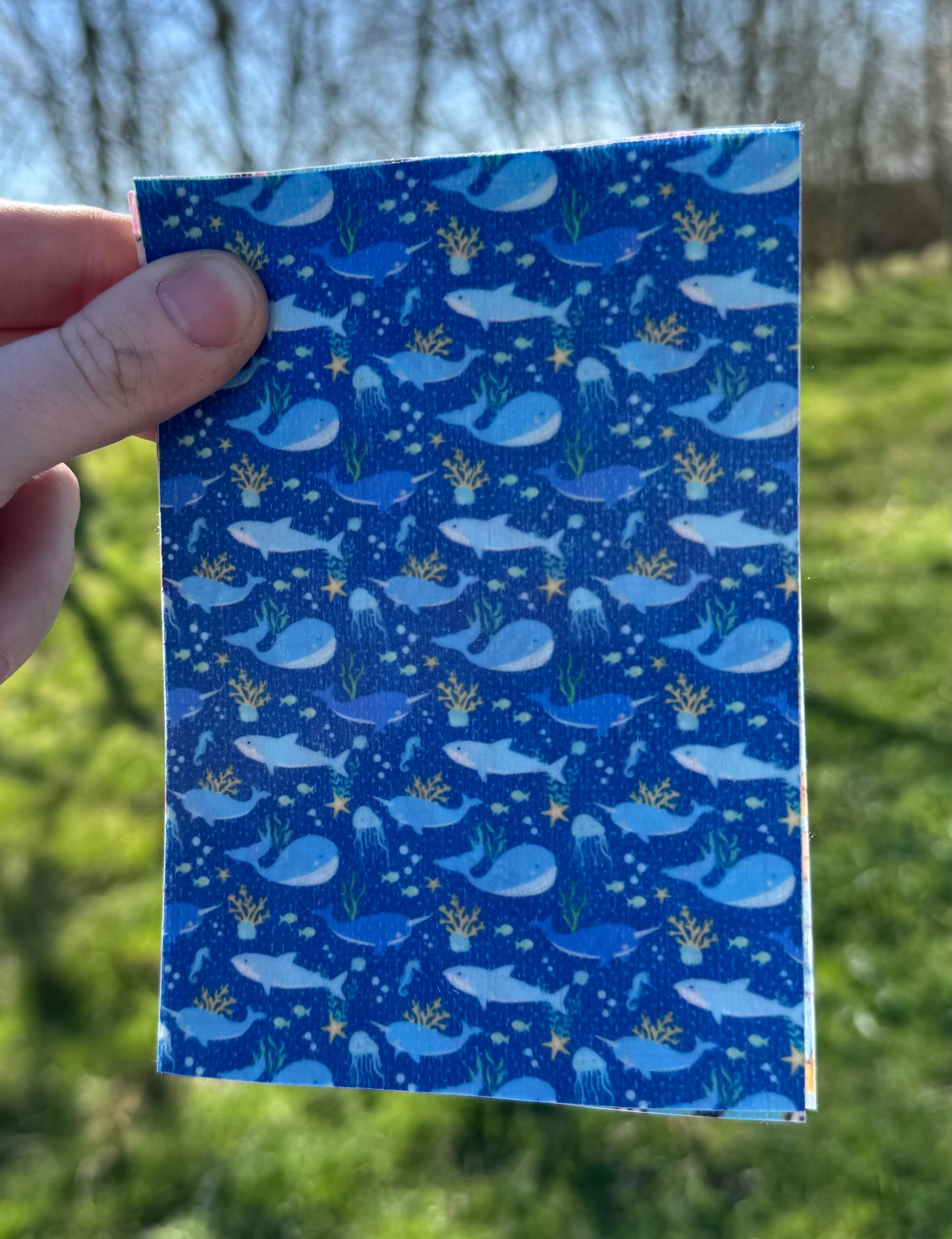 Navy under the sea (sharks and whales) Tubie tape