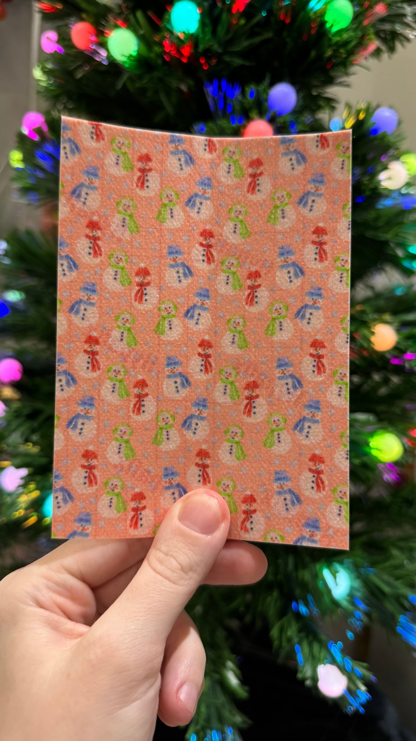 Pink cosy snowman Winter Tubie tape collection