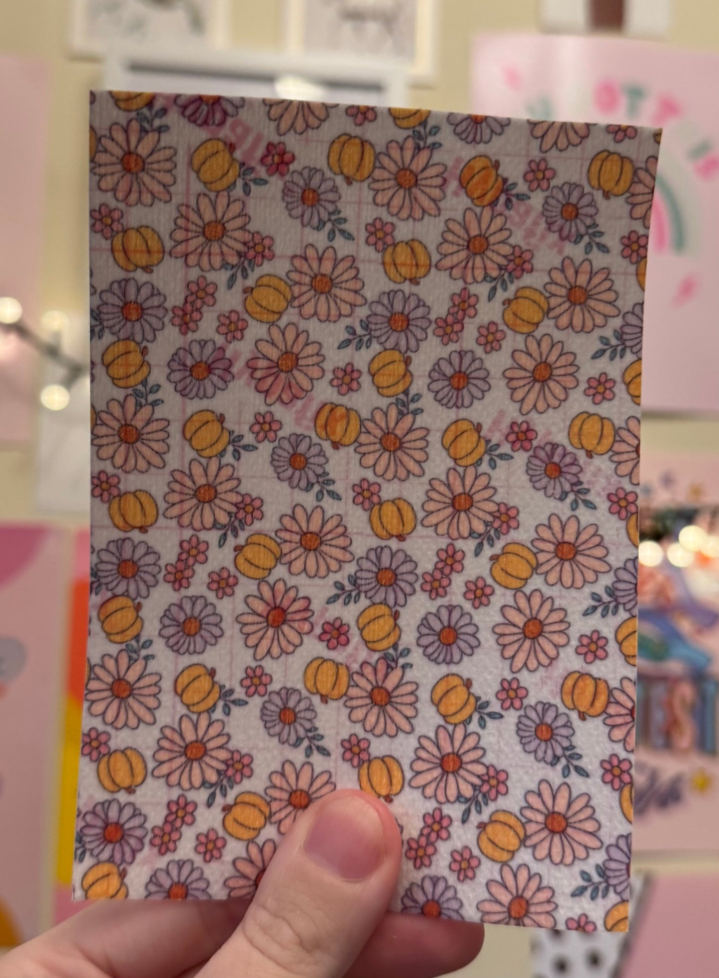 Flowers & pumpkins Halloween tubie tape