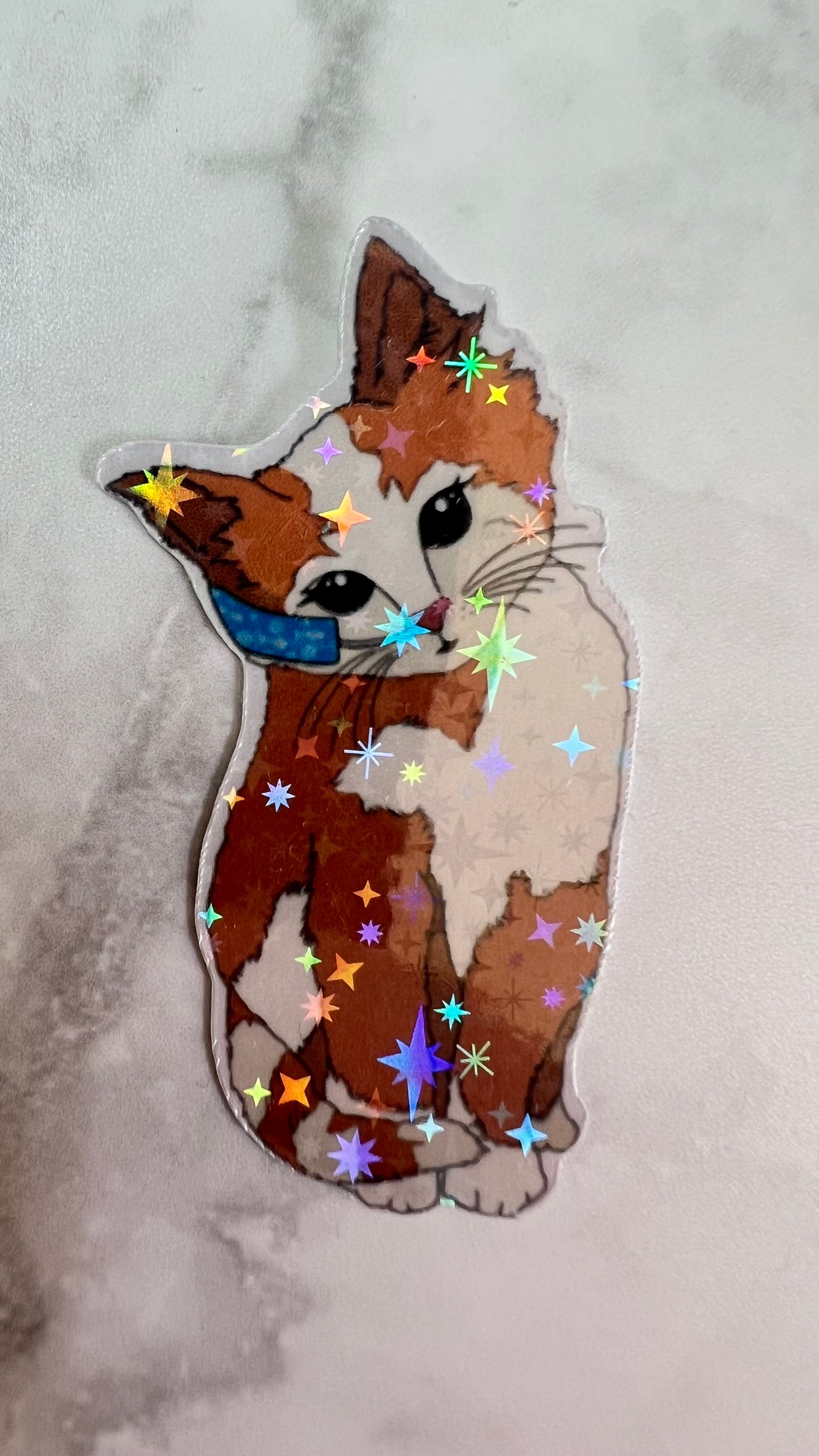 Tubie cat holographic stickers