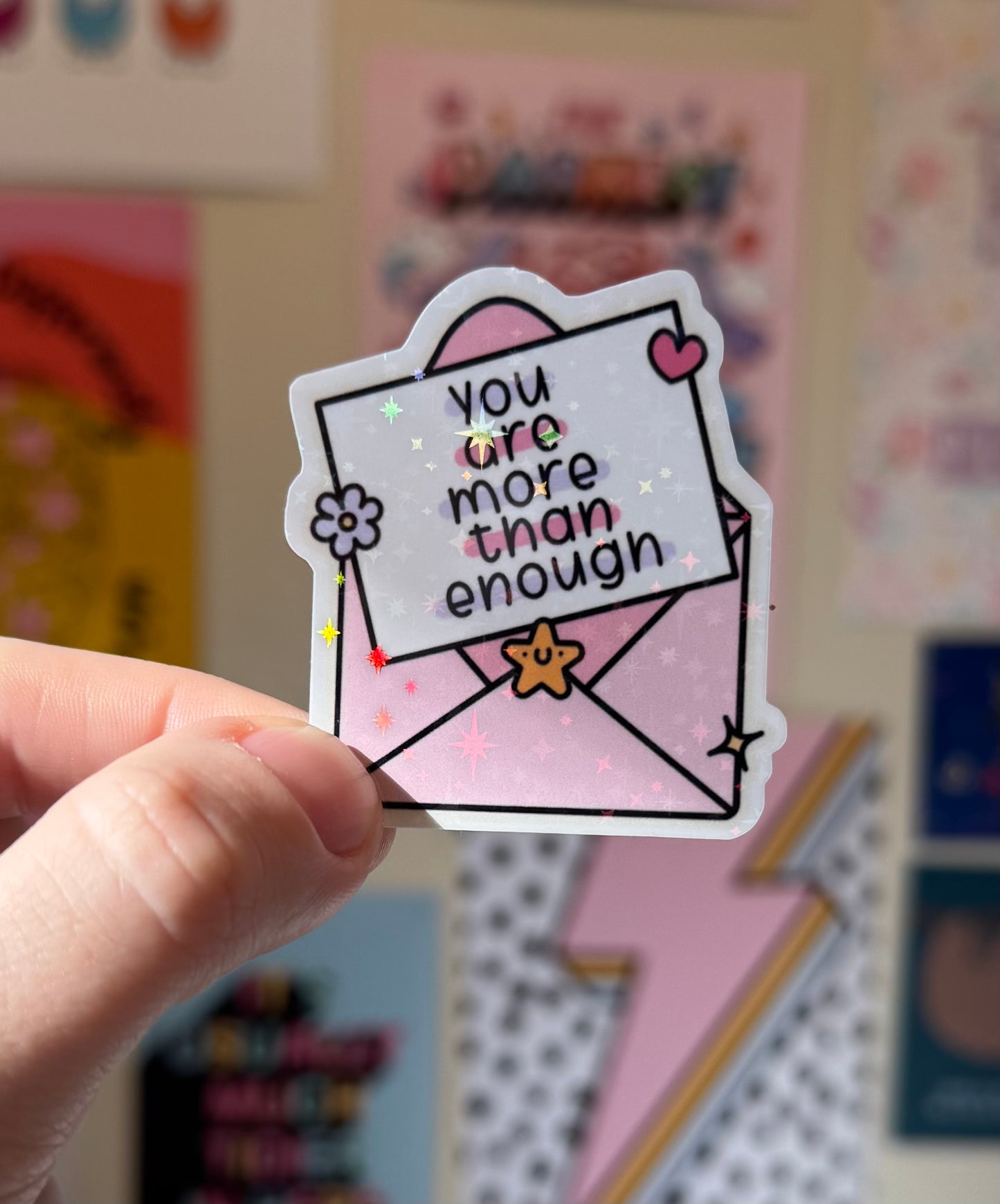 You are more than enough holographic stickers