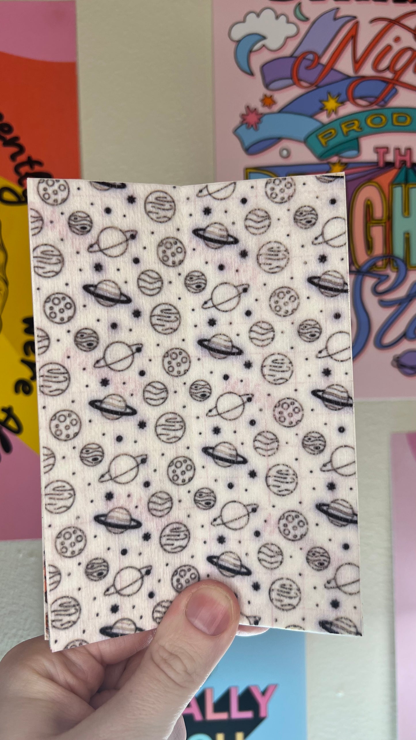 Black / white planets and space Tubie tape