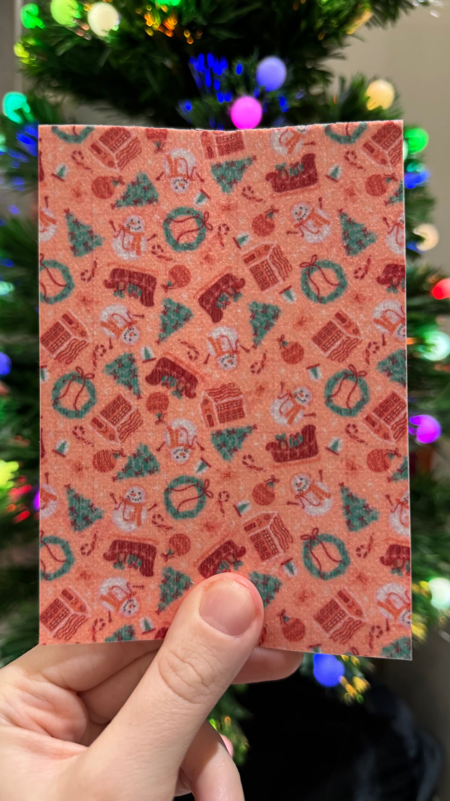 Pink Sleighs, gingerbread house, and wreaths Winter Tubie tape collection