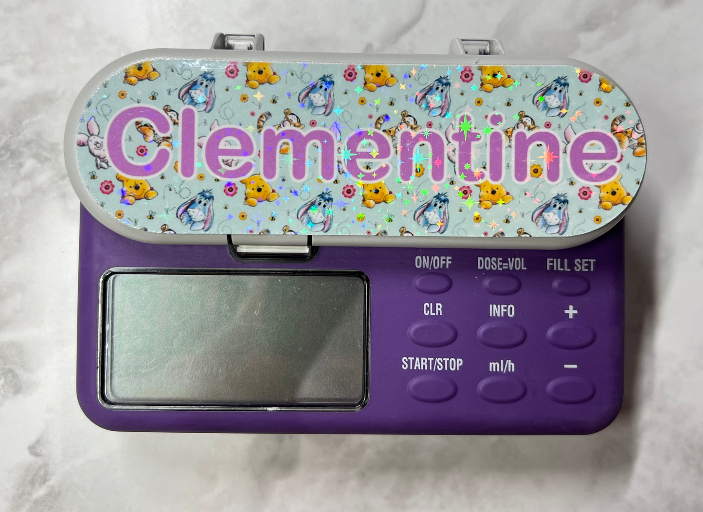 Winnie the Pooh personalised Nutricia infinity and infinity 3 pump sticker