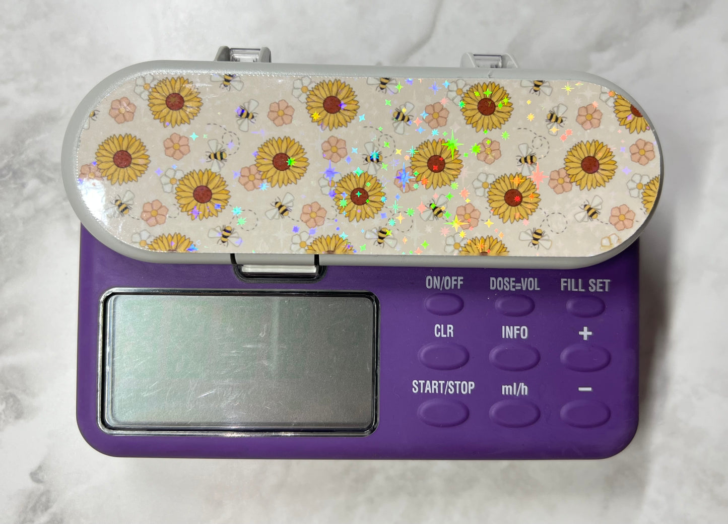 Bees and sunflowers Nutricia pump sticker