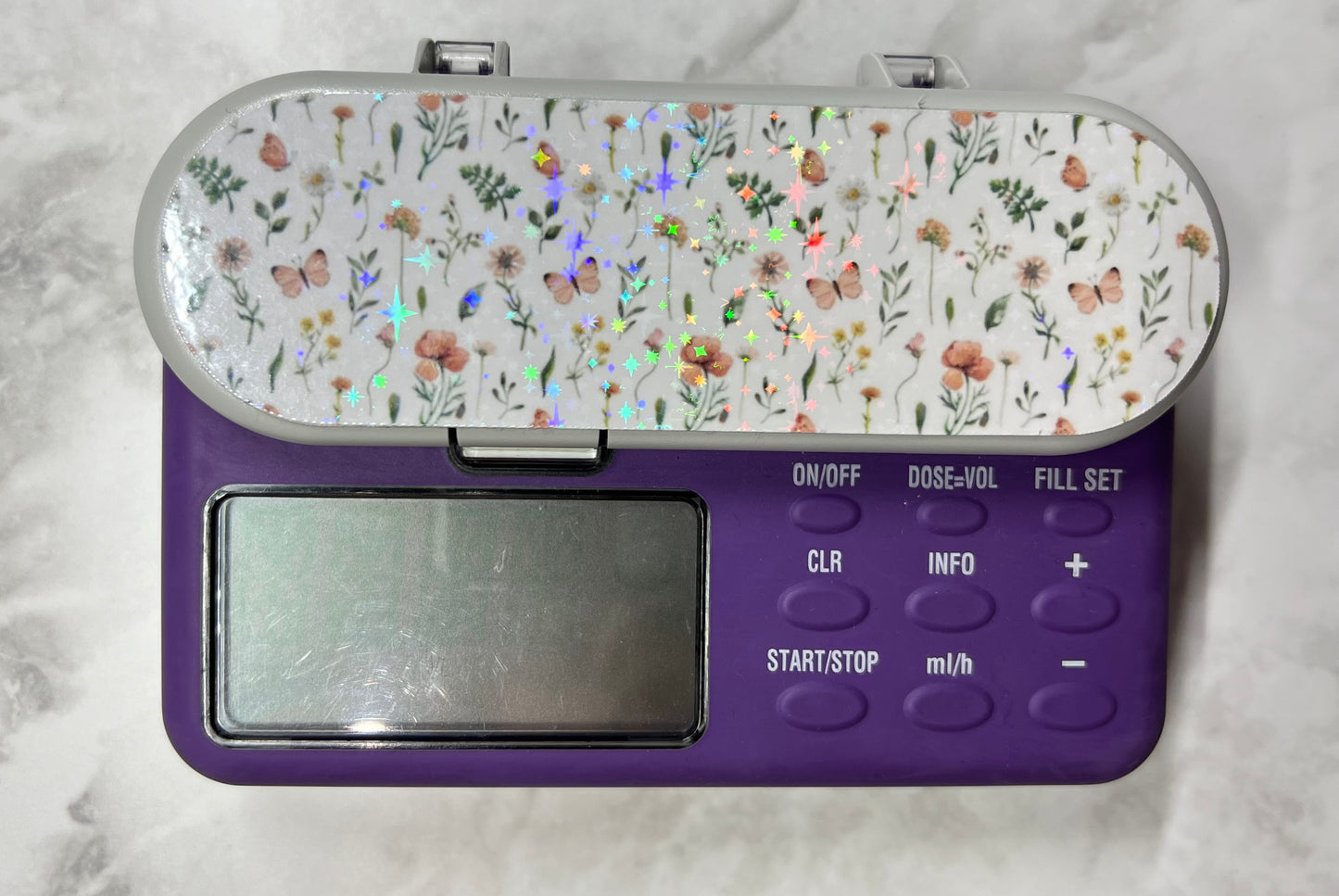 Butterfly’s and wildflowers meadow Nutricia pump sticker