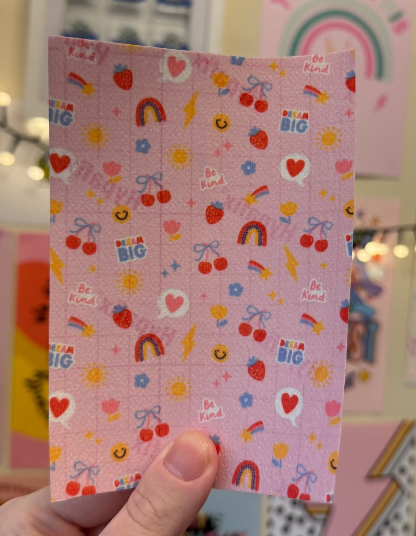 Cherry, dream big and be kind cute pink tubie tape
