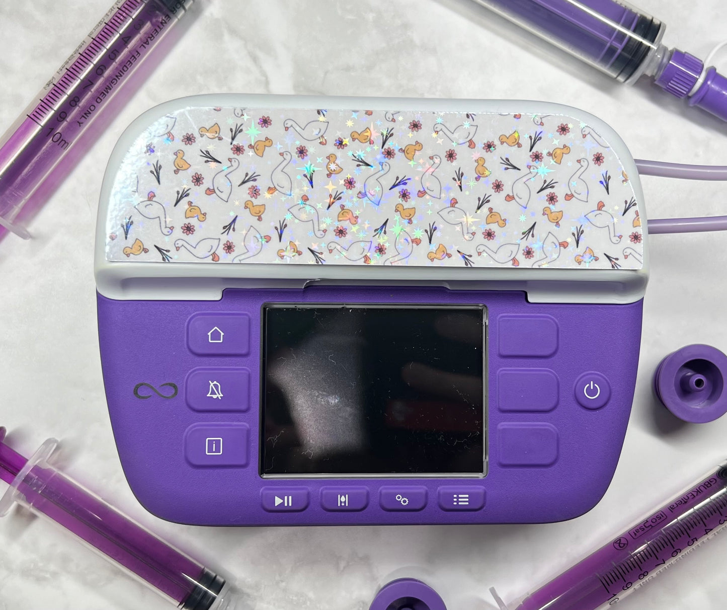 Cute duck and ducklings Nutricia pump sticker