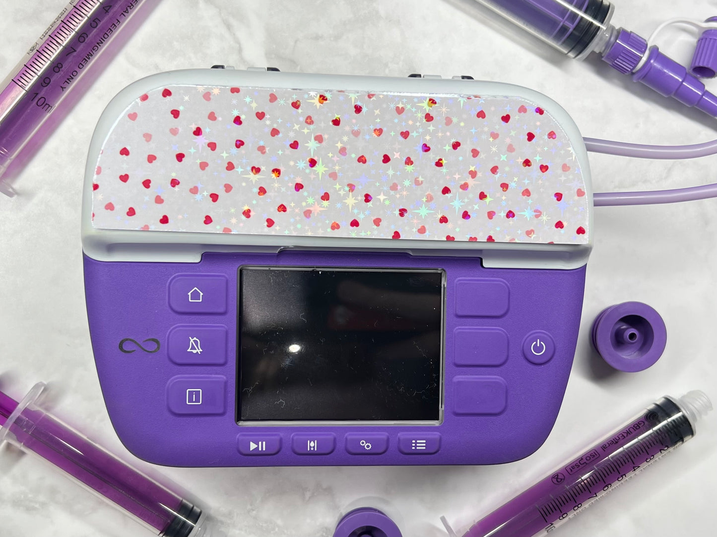 Love hearts Nutricia pump sticker