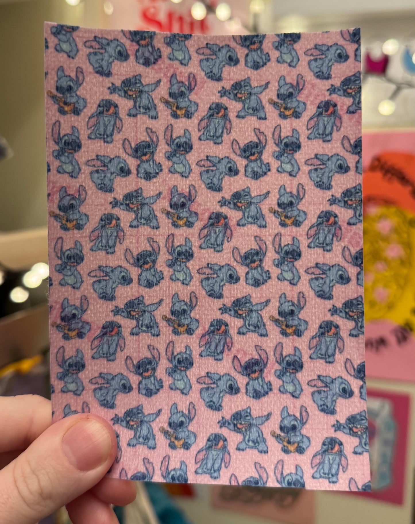Stitch on purple Tubie tape