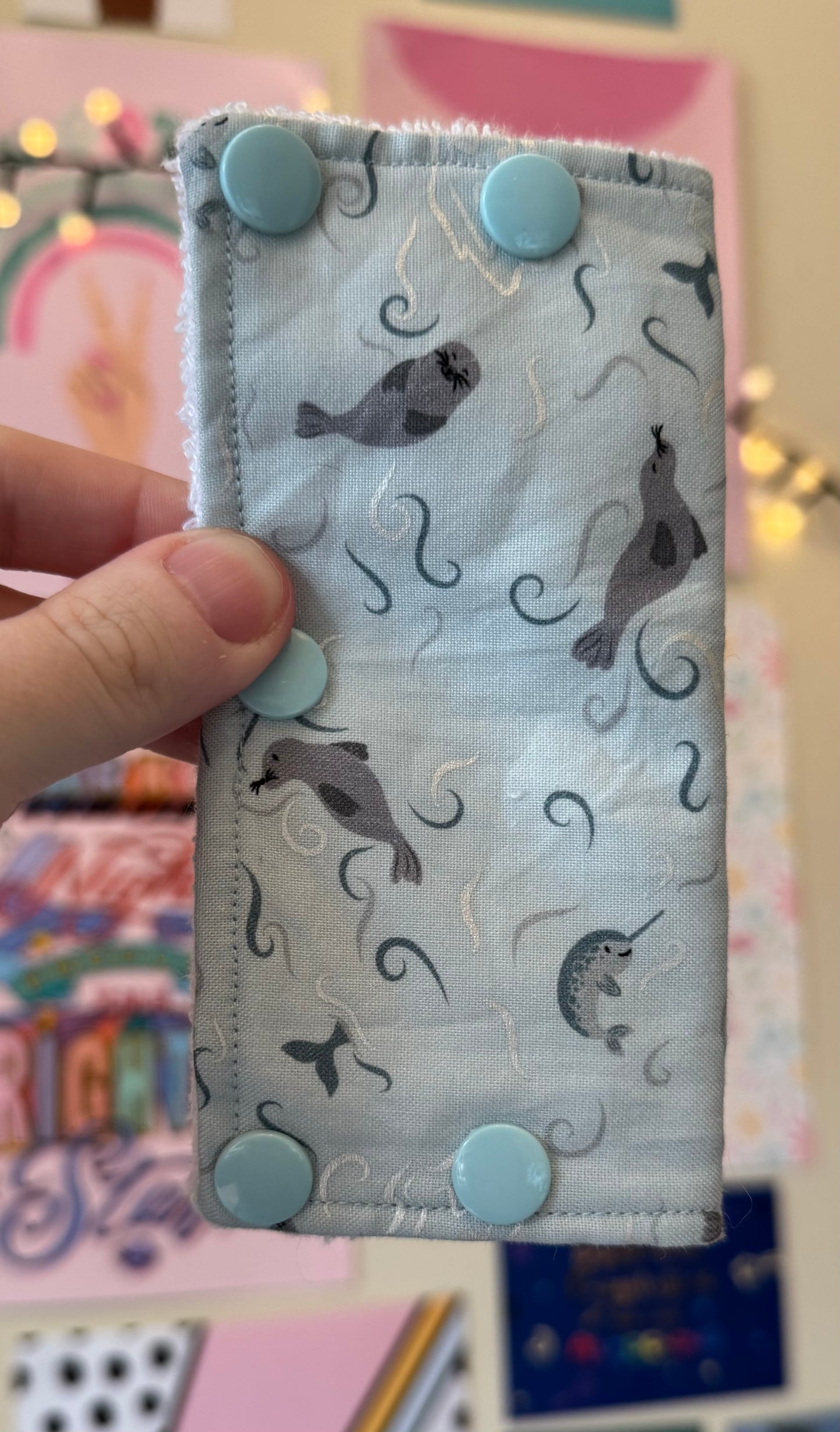 Summer ocean seals and narwhals Large port cover