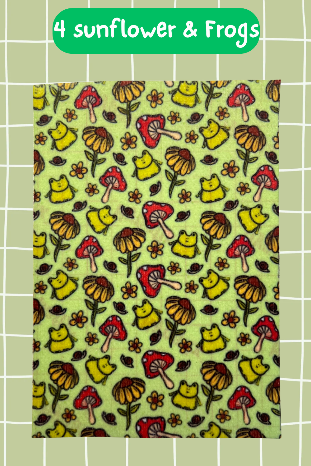 Frogs sunflowers and mushroom Tubie tape